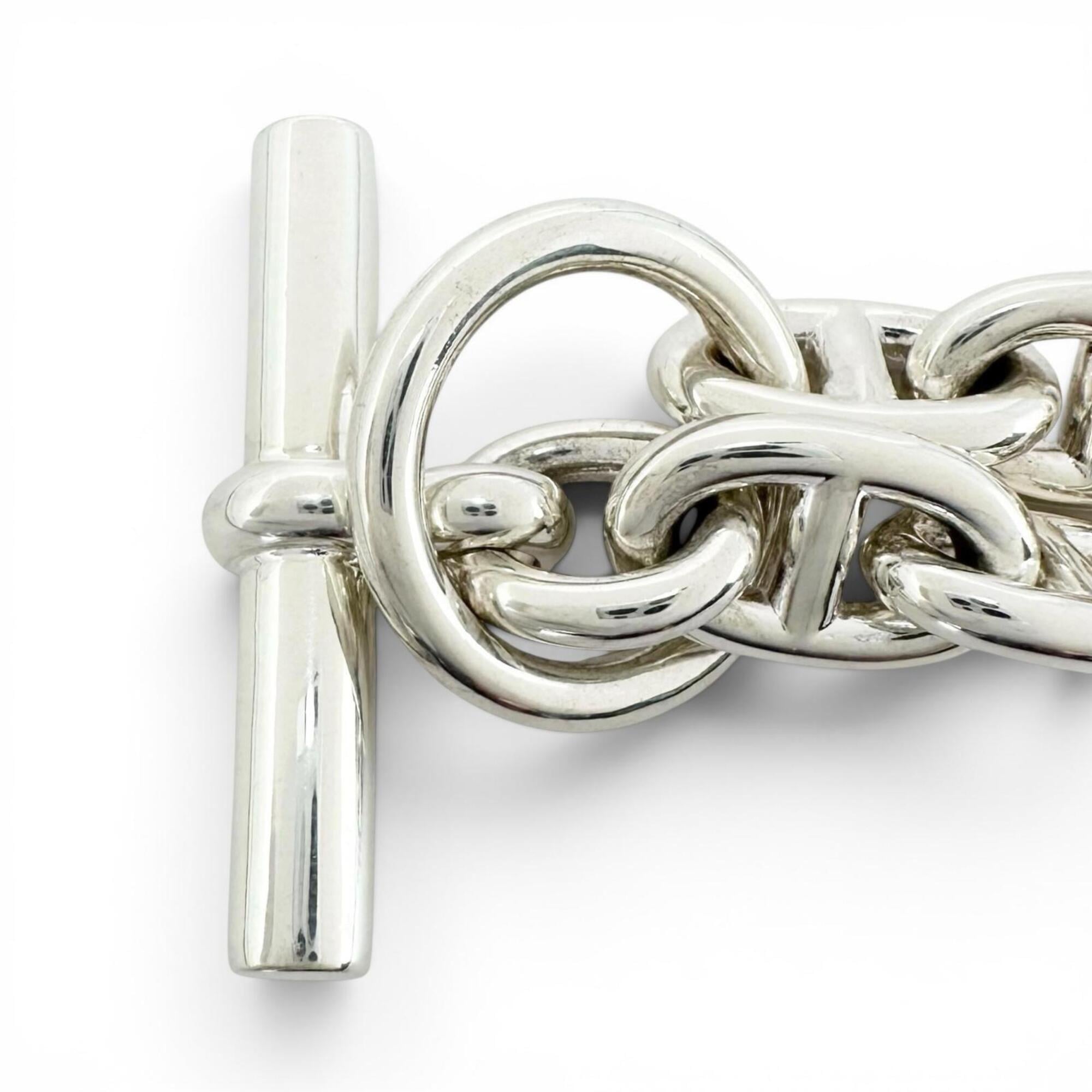 HERMES Chaine d'Ancre PM bracelet, AG925 15 links, silver, made in France, 2021 model, weight 34.15g, women's — Like New