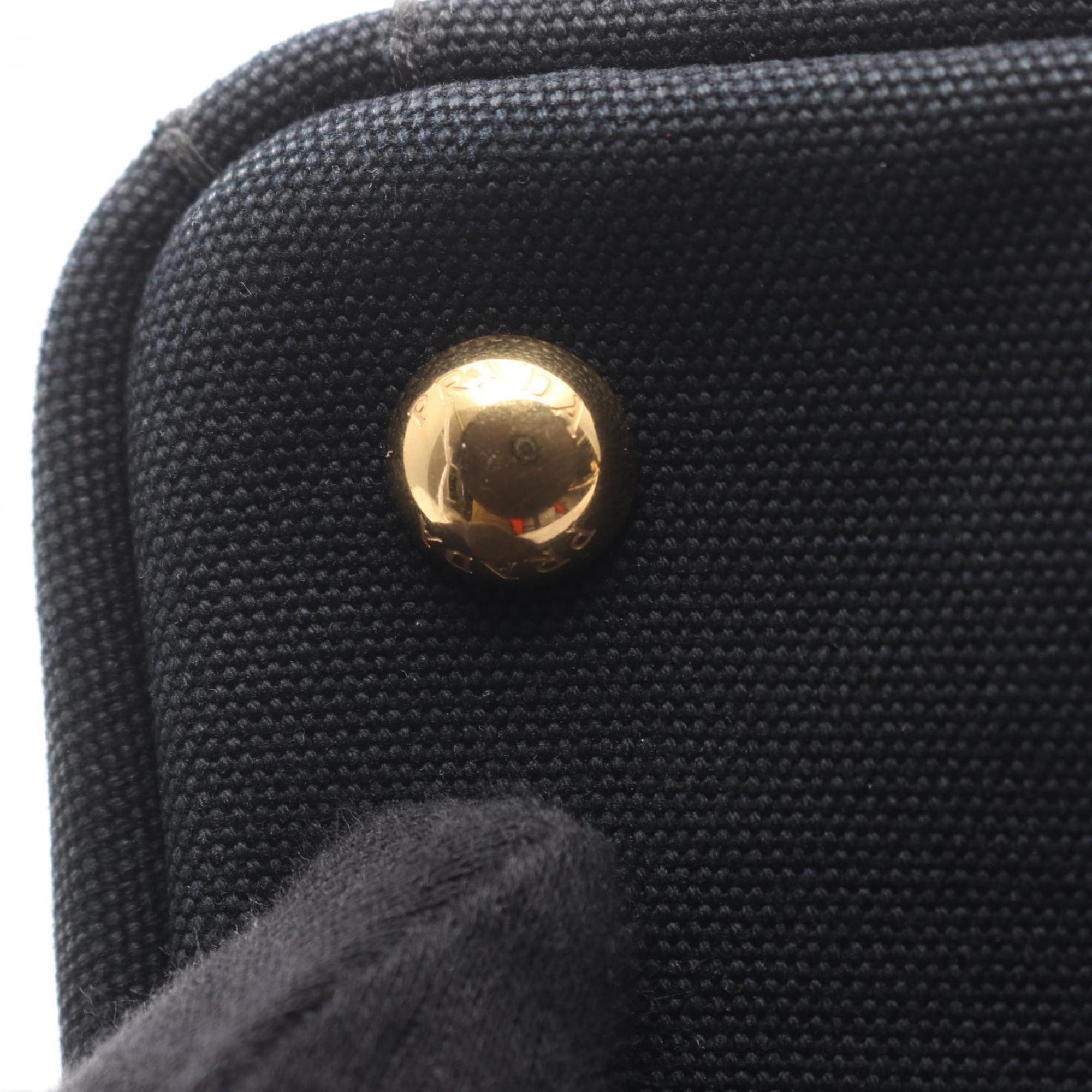 Prada Canapa Tote Bag, Canvas, Women's, Black