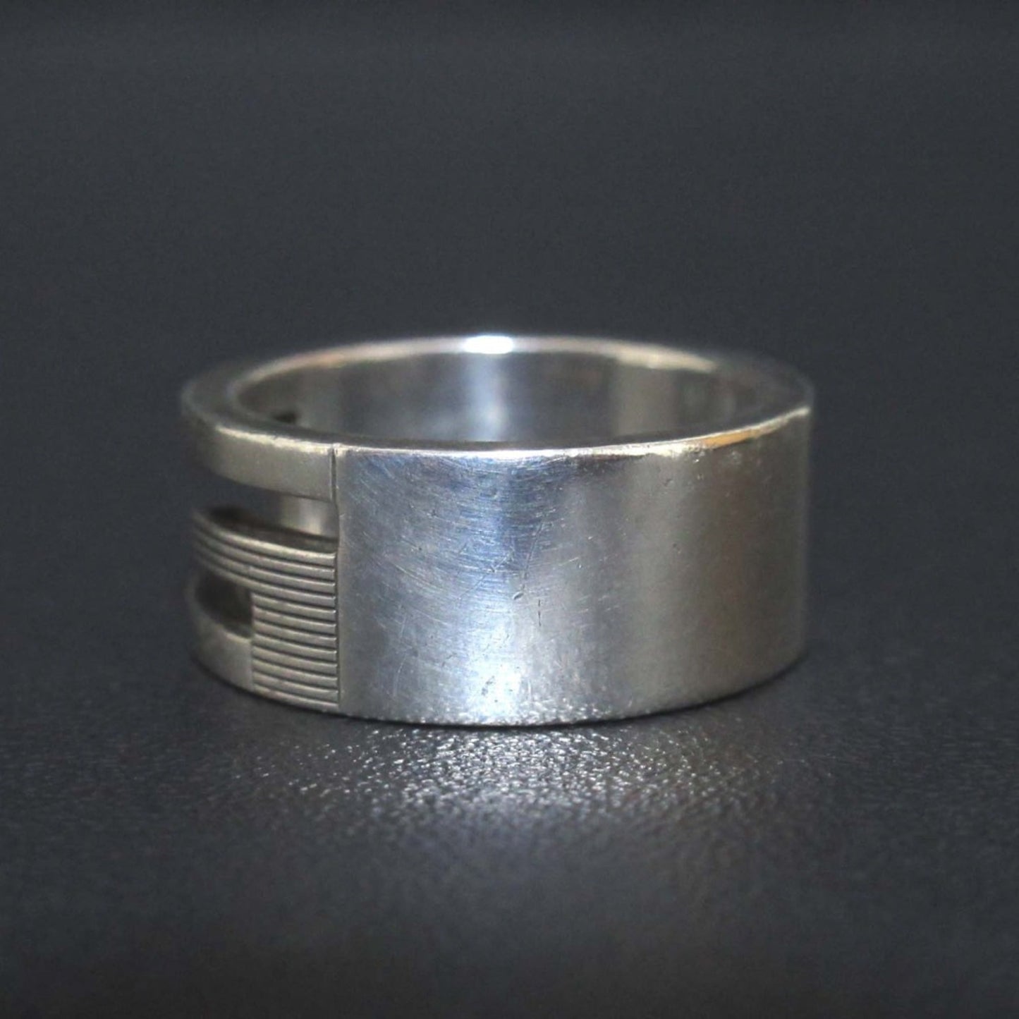 GUCCI Branded G Cutout Ring in Ag925 Silver for Women