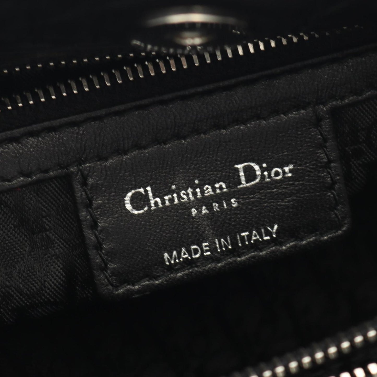 Christian Dior Dior Lady Cannage Tote Bag, Leather, Women's, Black