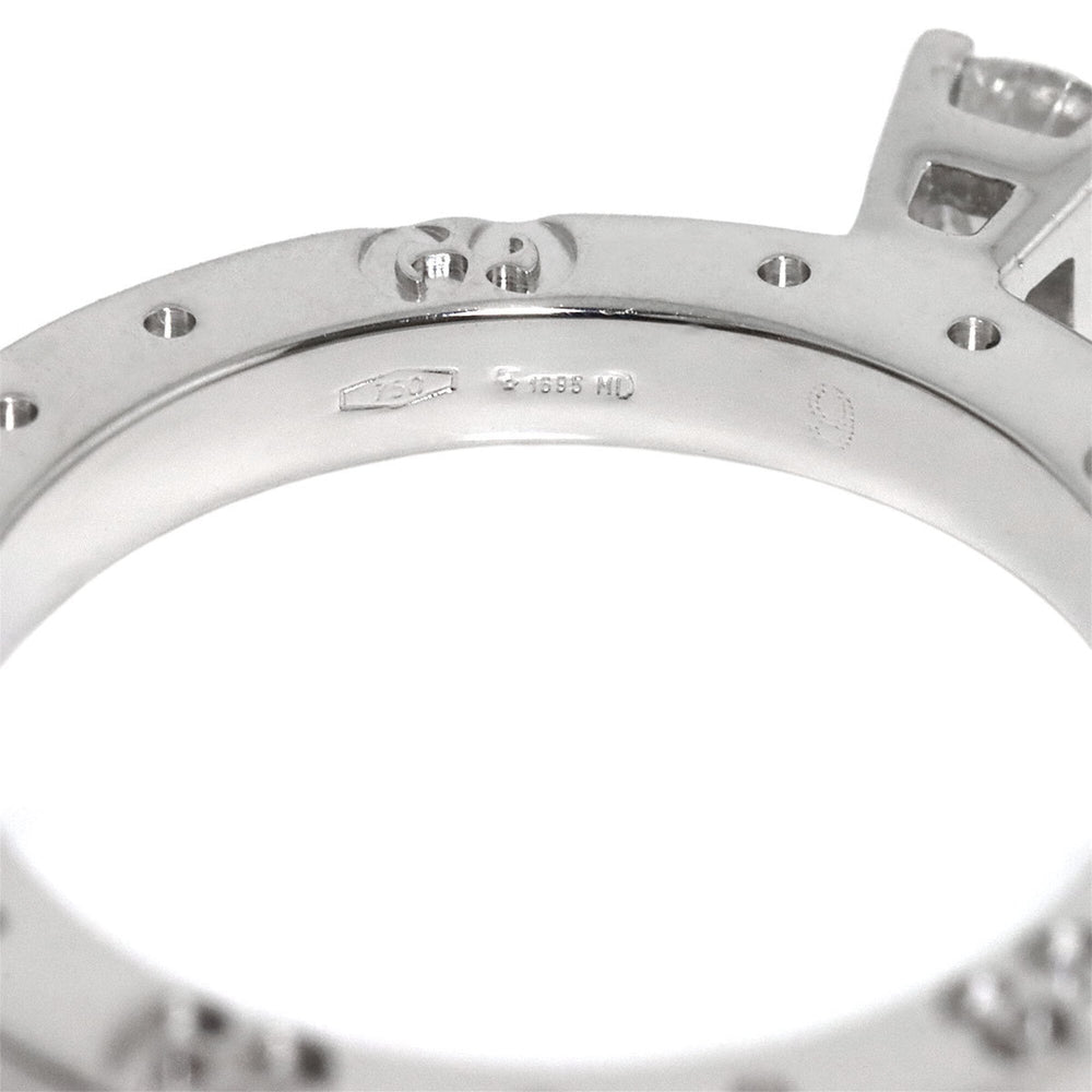 Gucci Icon Solitaire Diamond Ring, 0.24ct F VVS1, Size #9, White Gold (WG) — Like New