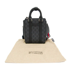 Gucci 696010 Men,Women GG Supreme,Leather Handbag,Shoulder Bag Black — Like New