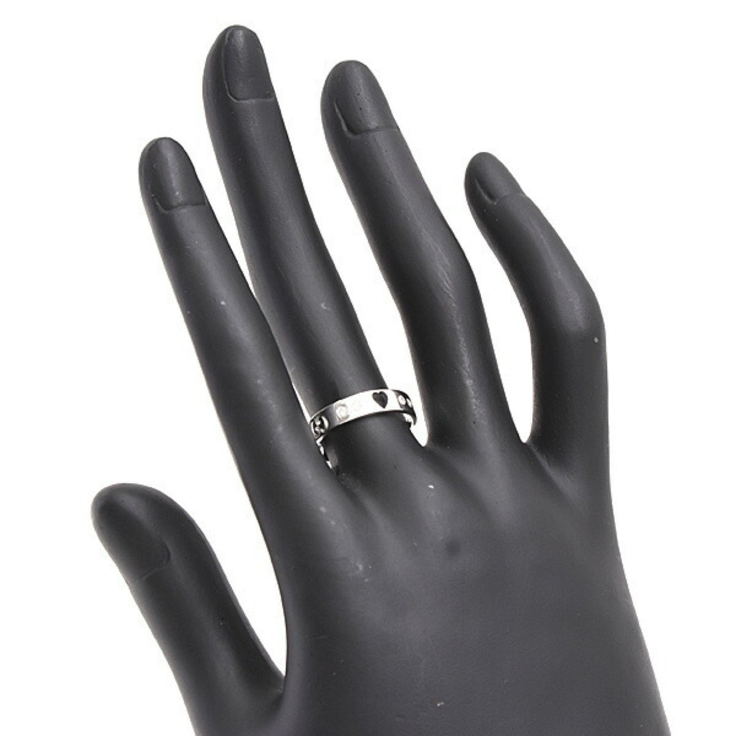 Gucci Ring for Women Icon Amour Heart 10P Diamond 11 White Gold GUCCI 750WG