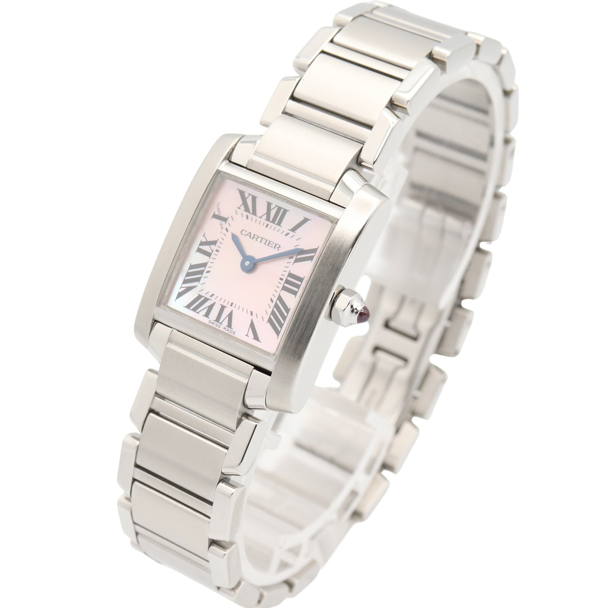 Cartier Tank Française SM Watch, Stainless Steel, Ladies, Pink/Pink Shell, W51028Q3 — Very Good
