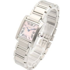 Cartier Tank Française SM Watch, Stainless Steel, Ladies, Pink/Pink Shell, W51028Q3 — Very Good