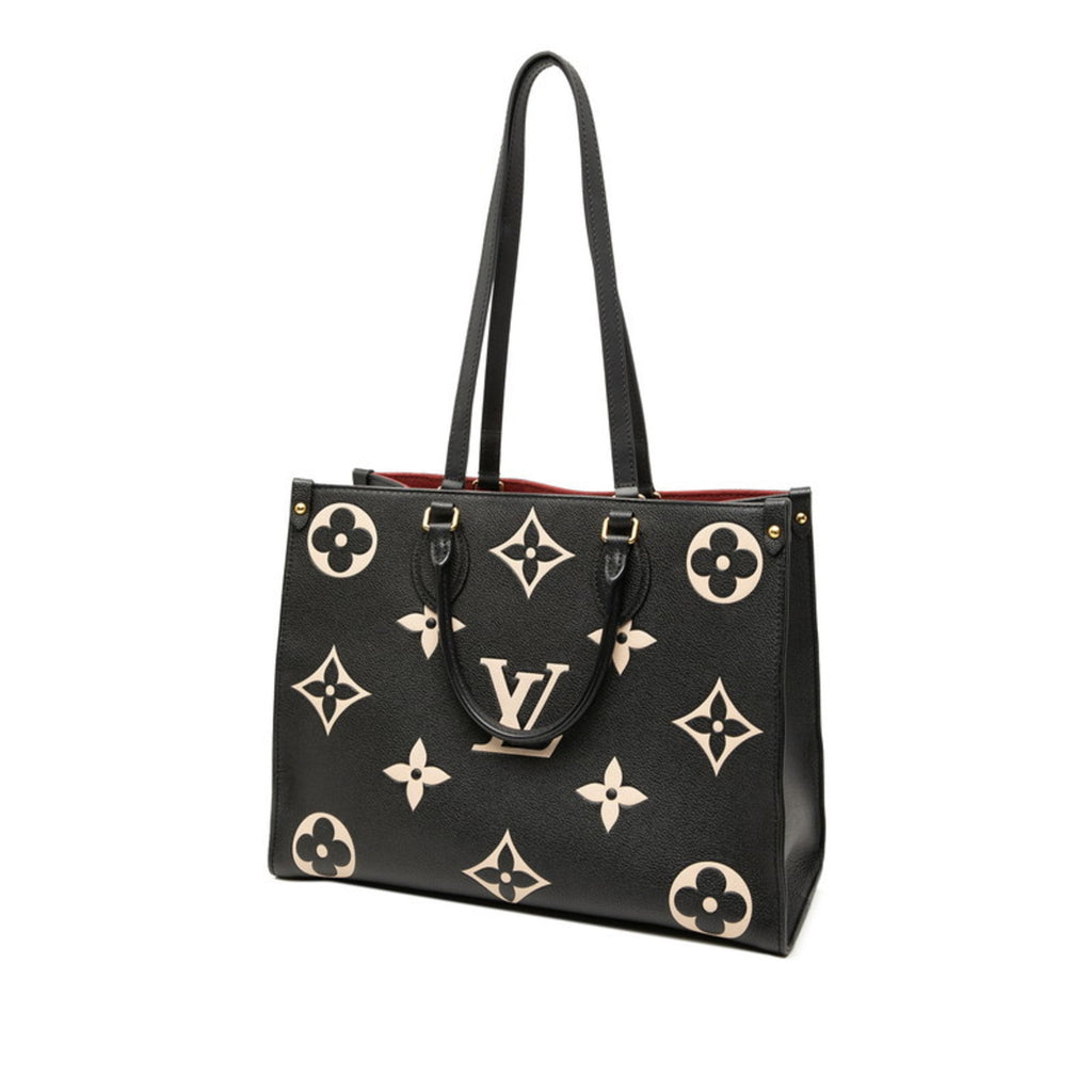 Louis Vuitton Two-Tone Monogram Empreinte On-the-Go MM Tote Bag/Shoulder Bag M45495 Black/Beige Leather Women's LOUIS VUITTON