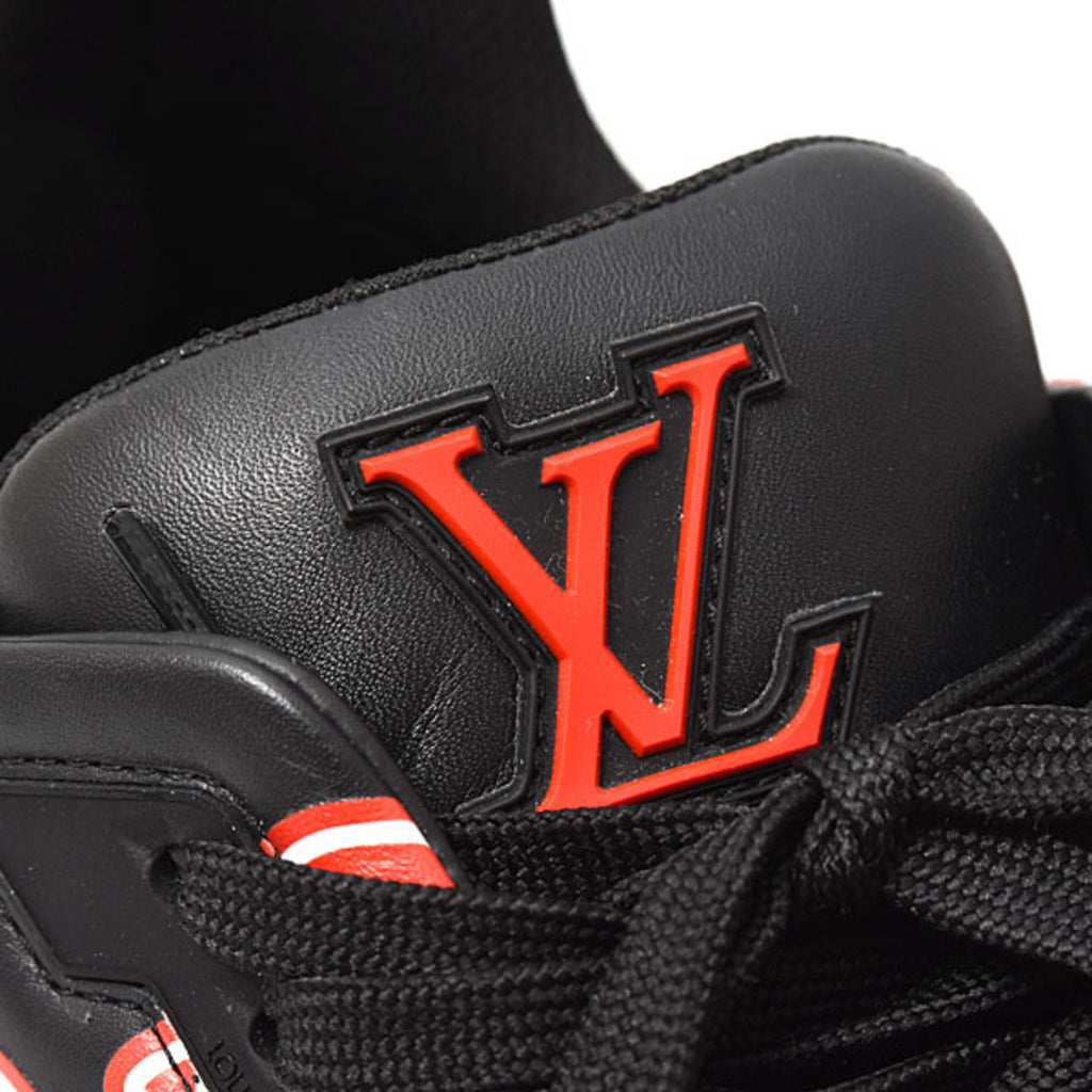 Louis Vuitton Men's LV Trainer Sneakers, NIGO Collaboration, Size 7 1/2 (Approx. 26cm), Black Leather