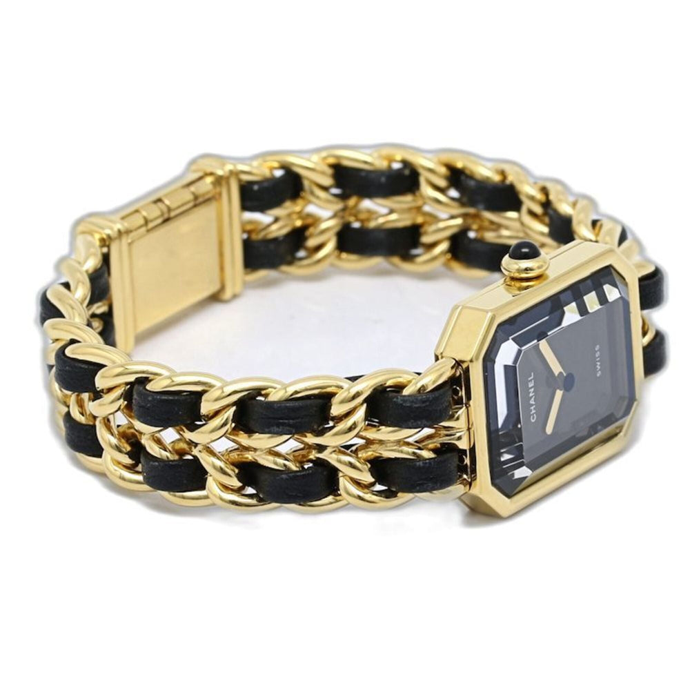 CHANEL Premiere Women's Watch, Size M, H0001 483011002, Gold Plated (GP) x Leather Strap, 130519 — Good