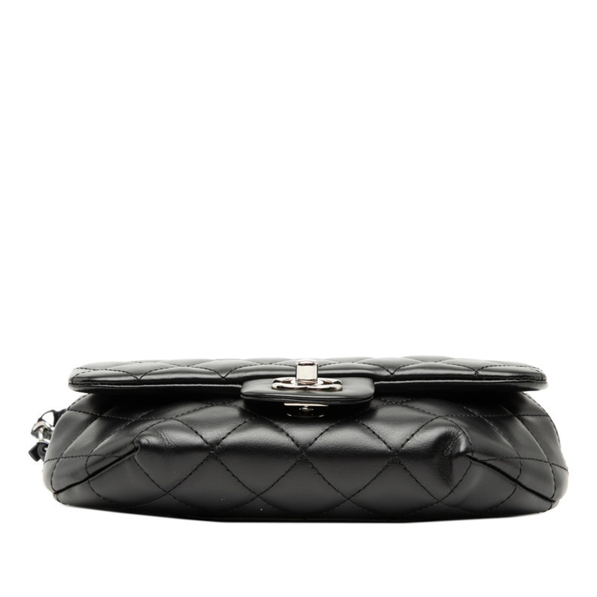 CHANEL Coco Mark Matelasse Waist Bag/Belt Bag in Black Lambskin for Women