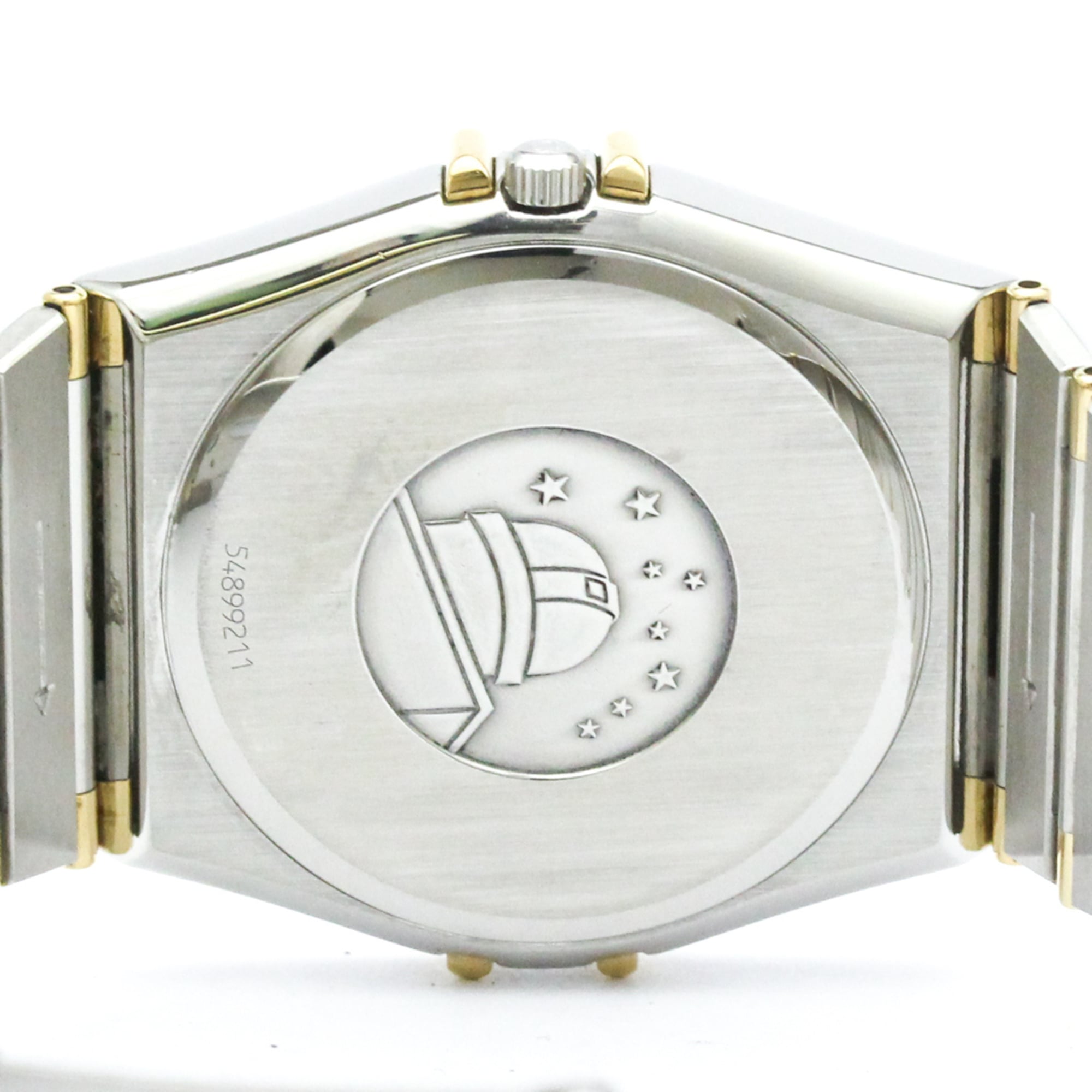 OMEGA Constellation 18K Gold Steel Quartz Mens Watch 396.1080 Polished — Very Good