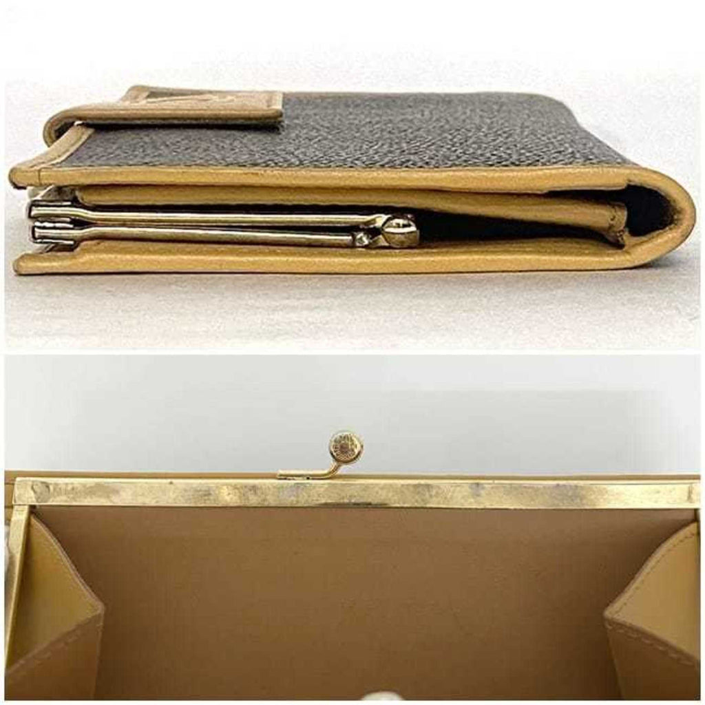 Celine Bi-fold Long Wallet ec-21985 Brown Beige Macadam PVC Leather M13 CELINE Folding