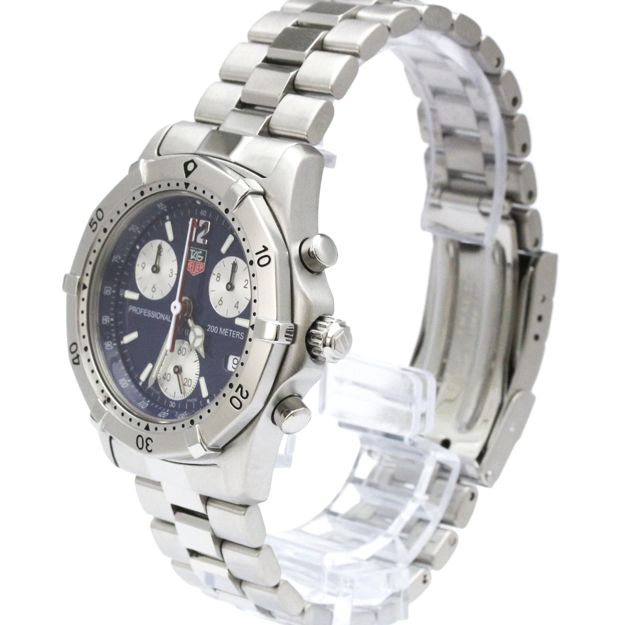 TAG HEUER 2000 Professional Chronograph Mens Watch CK1112 Polished — Very Good