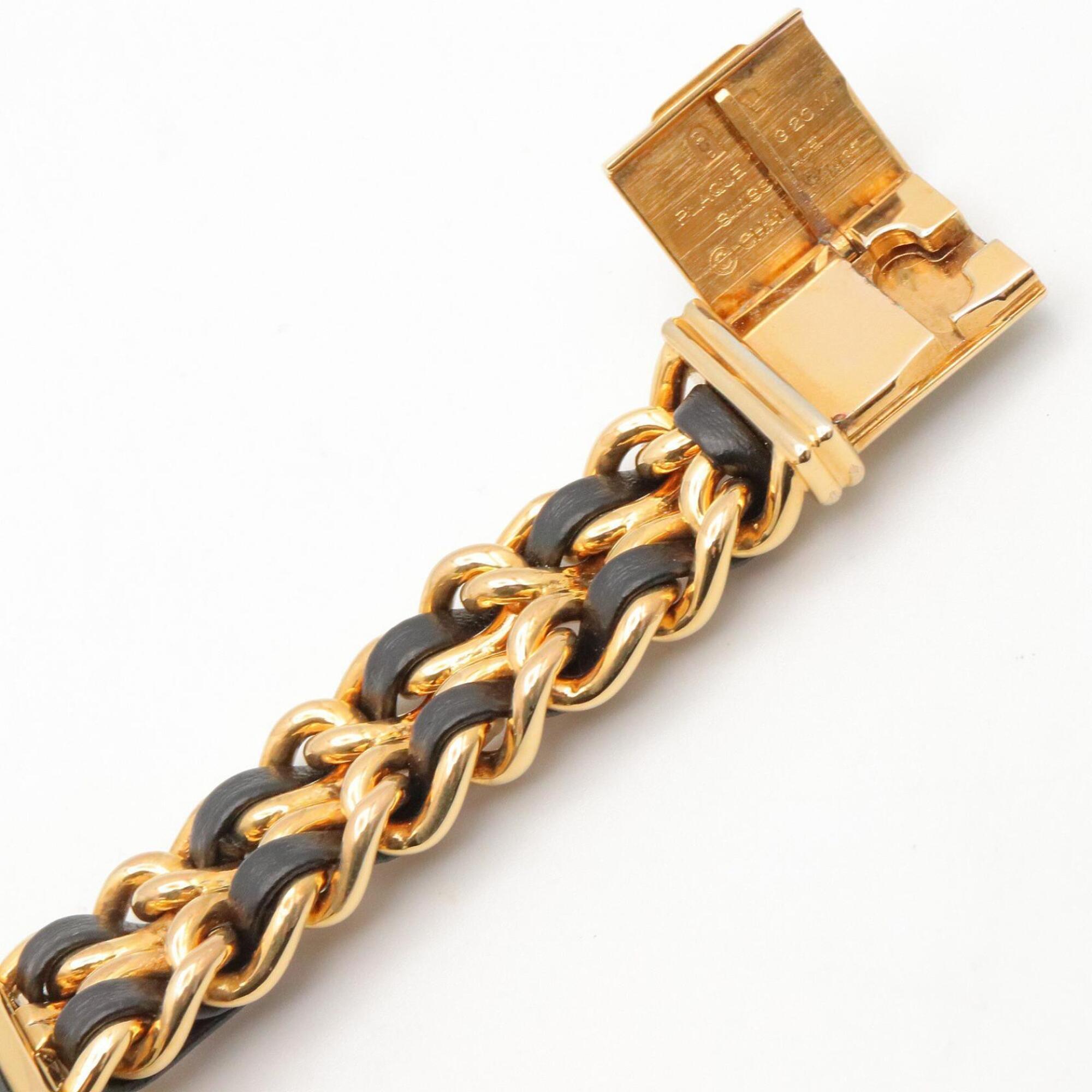 Chanel CHANEL Première S Watch, Gold Plated (GP), Leather Strap, Women's, Black, H0001 — Very Good