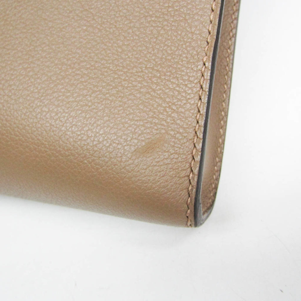 Hermes Sac A Depeche Men's Taurillon Clemence Leather Briefcase,Document Case Etoupe Gray — Like New