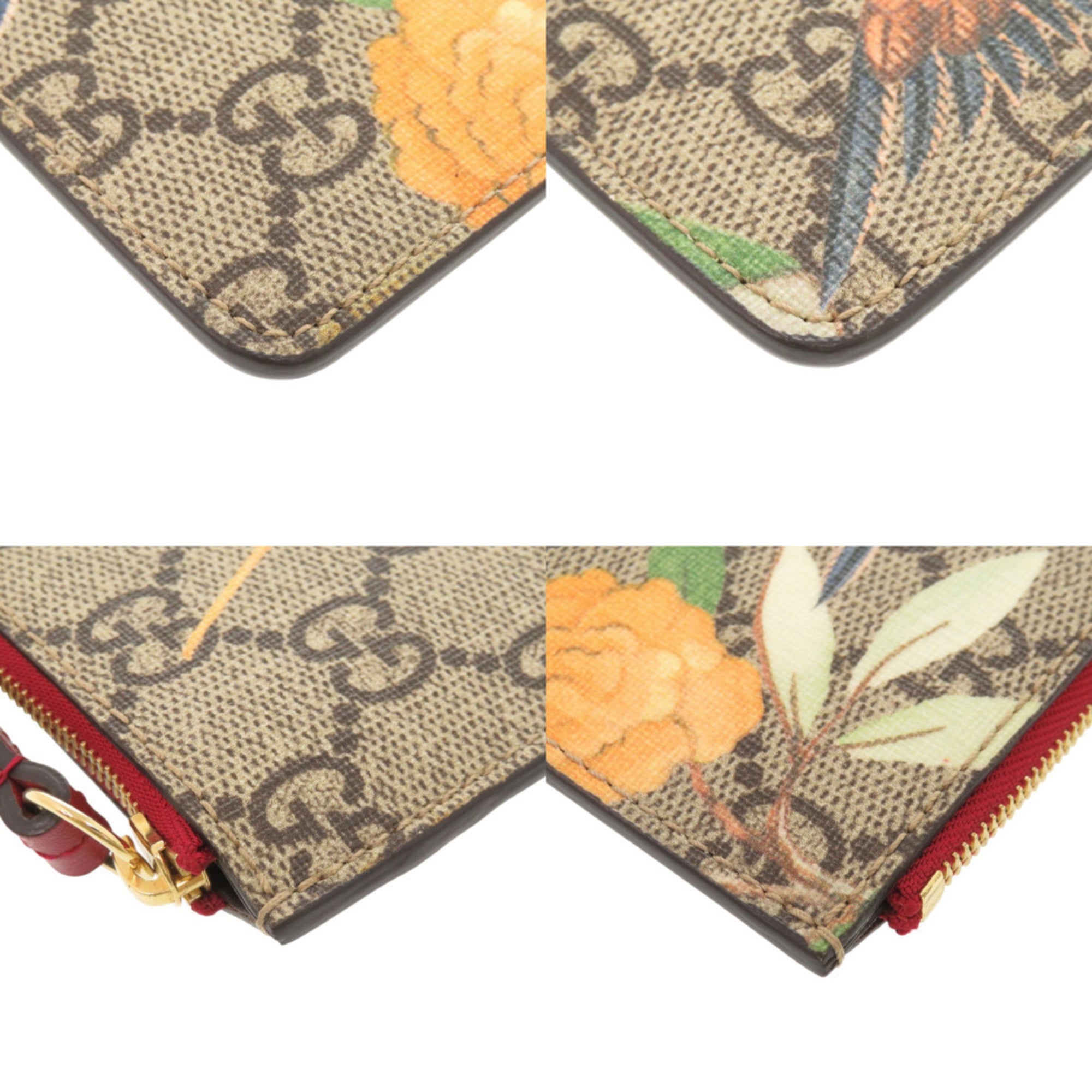 Like new Gucci Tian GG Supreme 424898 Beige Wallet/Coin Case 0188