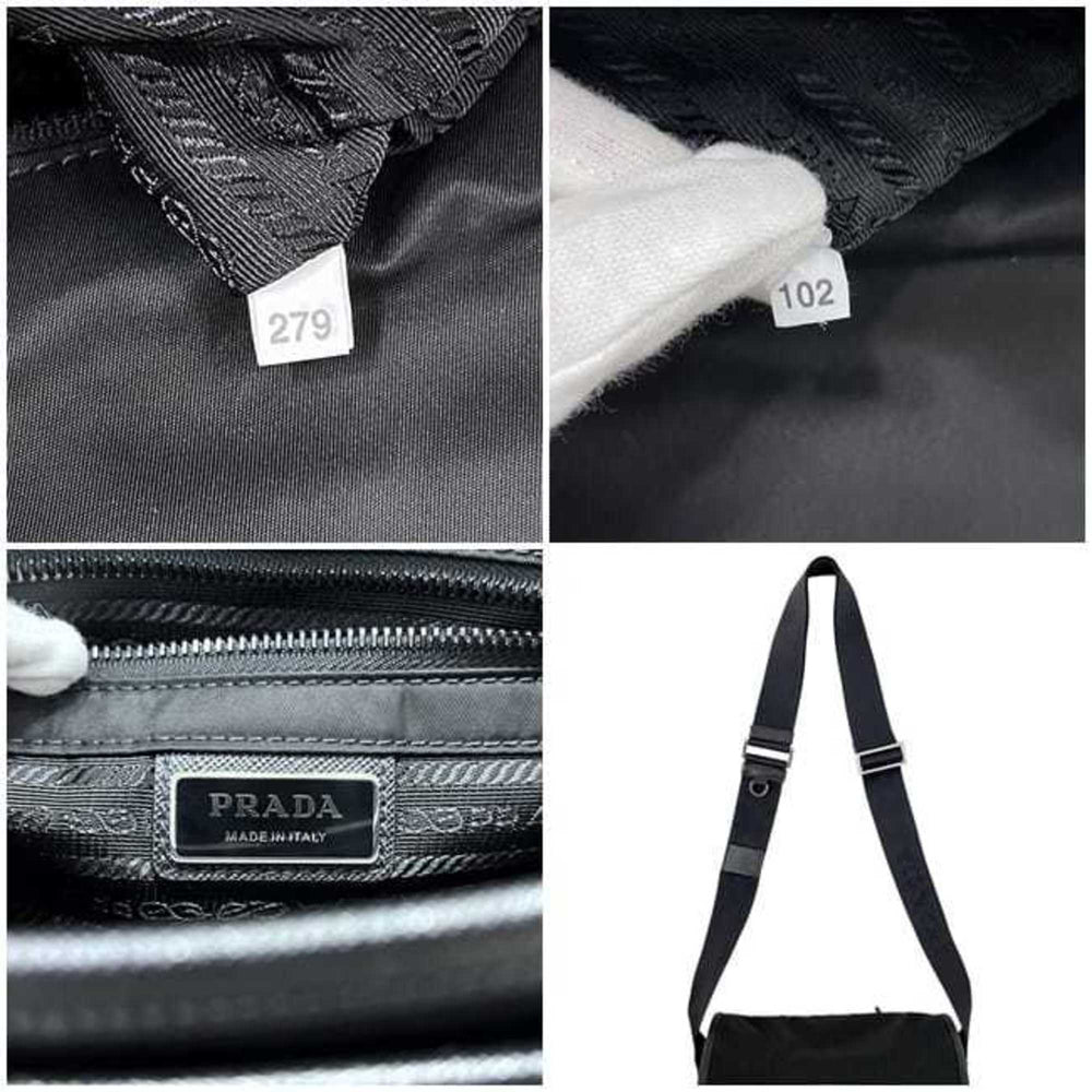 Prada Shoulder Bag f-25189 Black NERO Tessuto 2VD034 Unused Nylon Saffiano Leather Re-Nylon 279 102 PRADA RE NYLON Crossbody Strap Flap — Like New