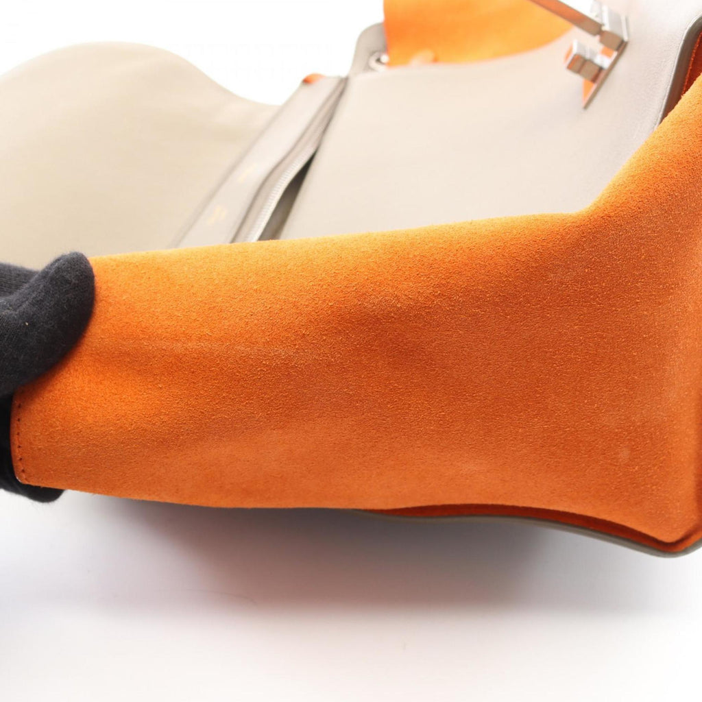 Celine Trapeze Small Handbag, Leather and Suede, Women's, Beige, Black, Orange