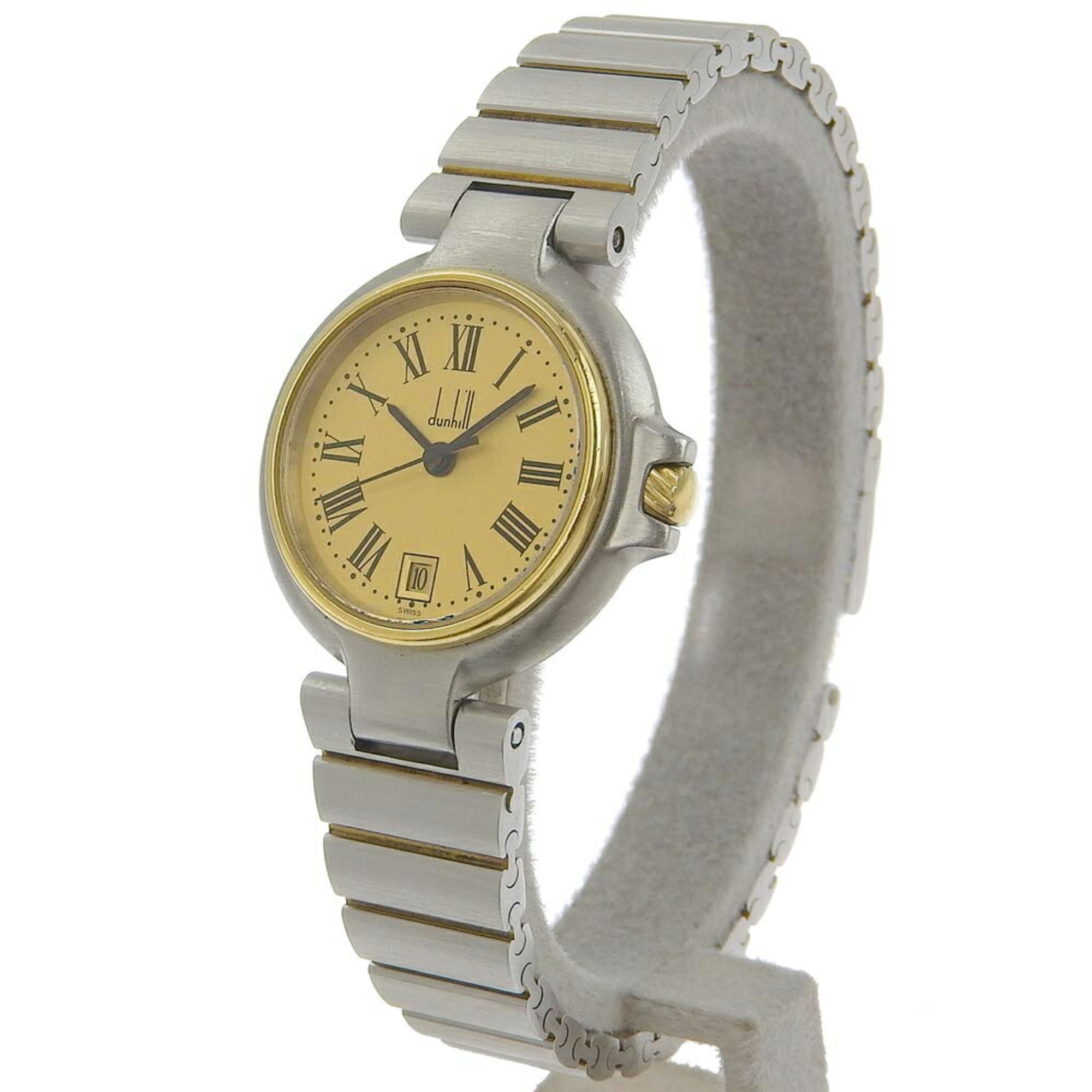 Dunhill Millennium Watch Stainless Steel x Gold Plated Swiss Made Silver/Gold Quartz Analog Display Dial Women's — Good