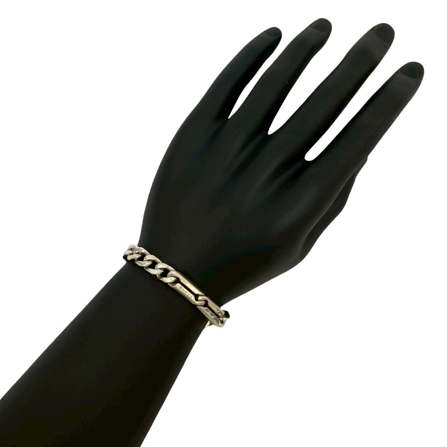 GUCCI Knot Infinity Bracelet Logo Silver 925 Chain 02330