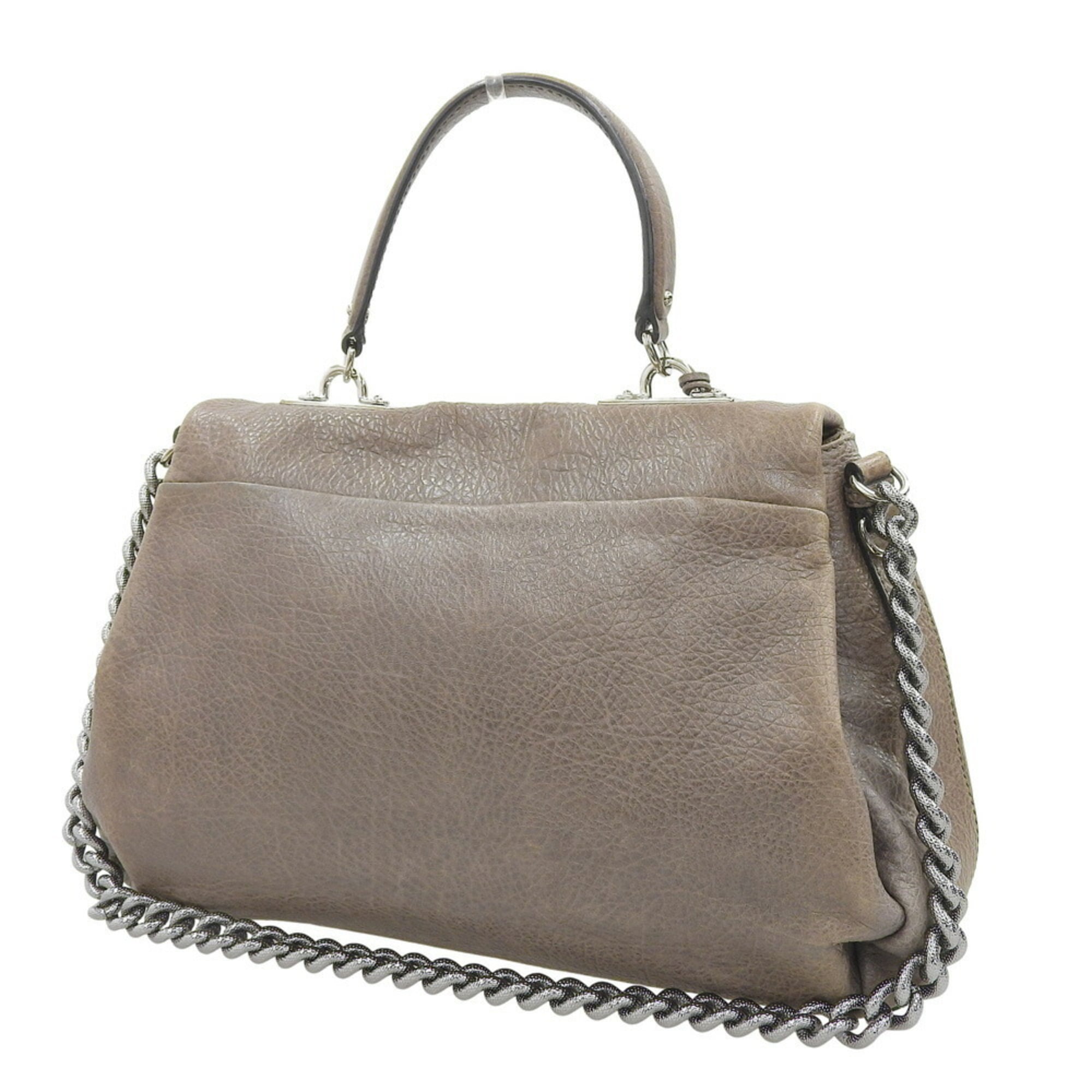 Celine CELINE Bag Chain Shoulder Handbag 162293WLB 08IX Gray Leather