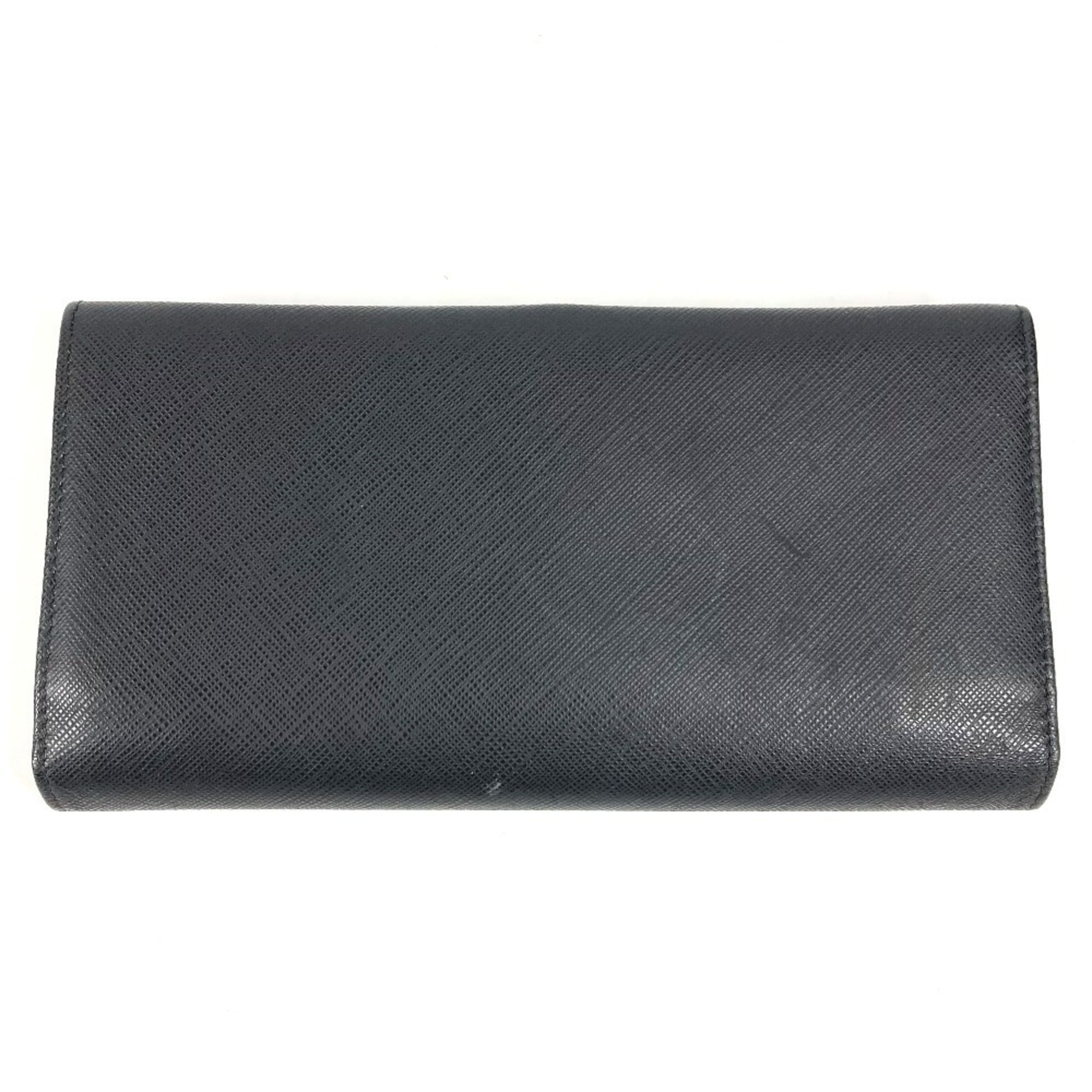 Salvatore Ferragamo Gancini logo long wallet in leather, black for men and women.