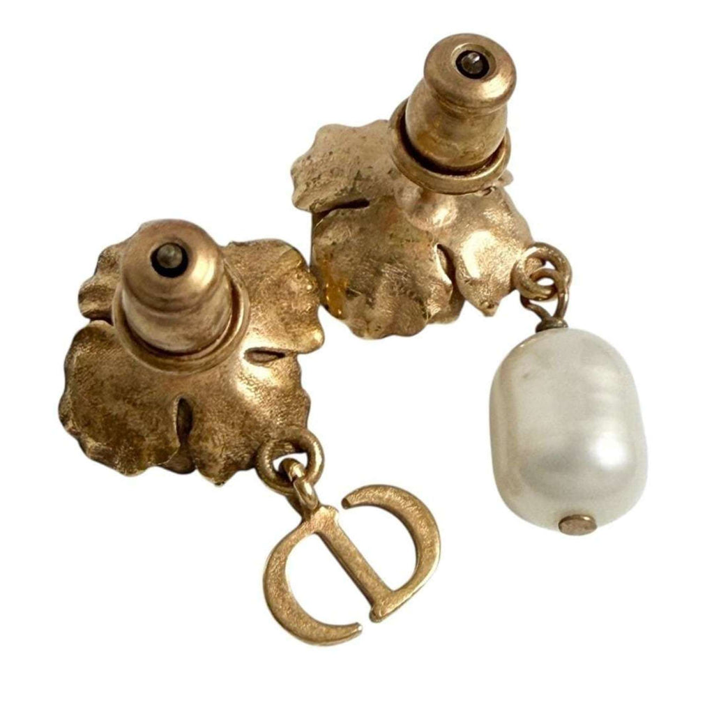 Christian Dior Dior Women's D Millefiori Earrings with Asymmetrical Flowers