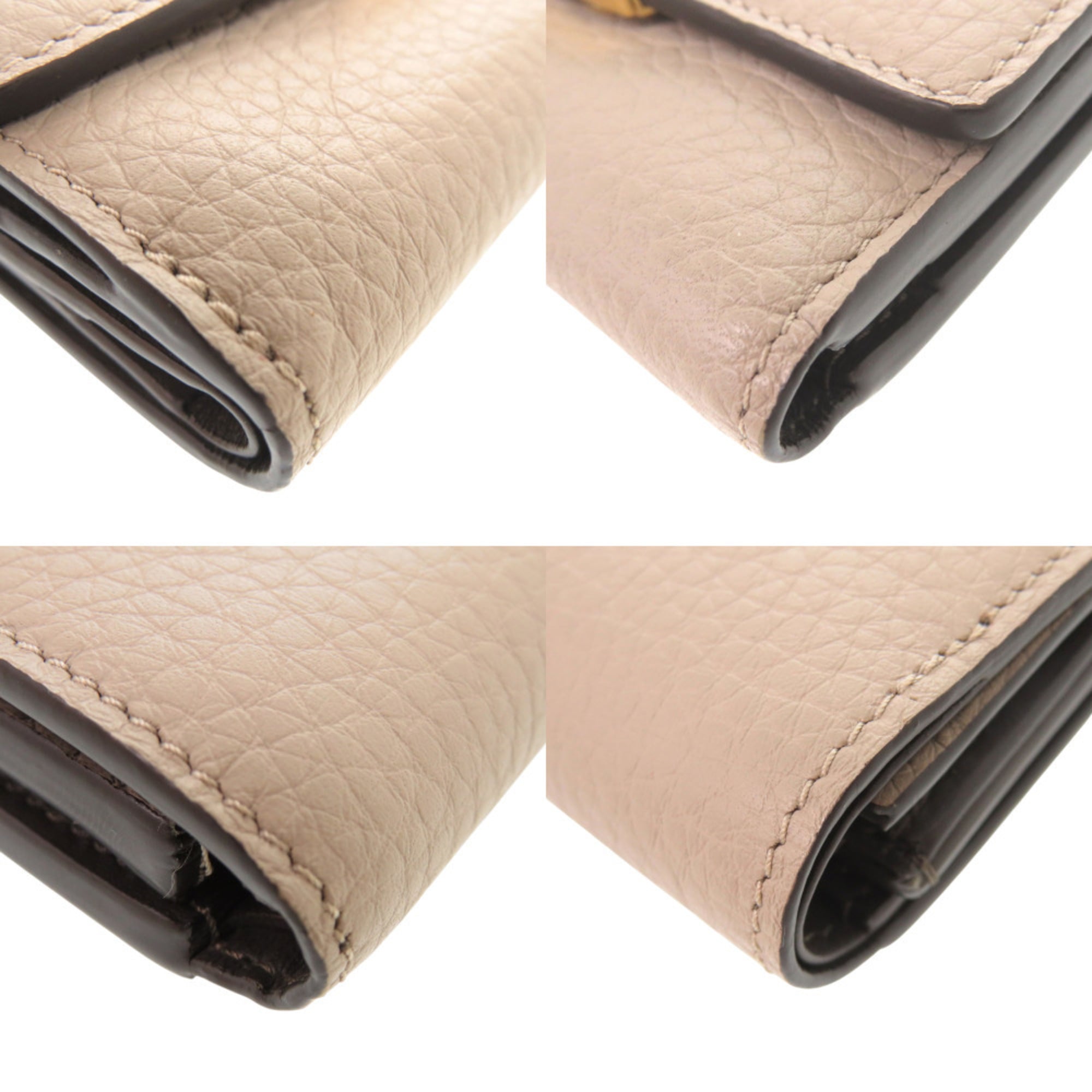 Like new Louis Vuitton Portefeuille Capucines Compact M62159 Tri-fold Wallet in Beige Taurillon Leather with Gold Hardware and IC Chip, LV 1329