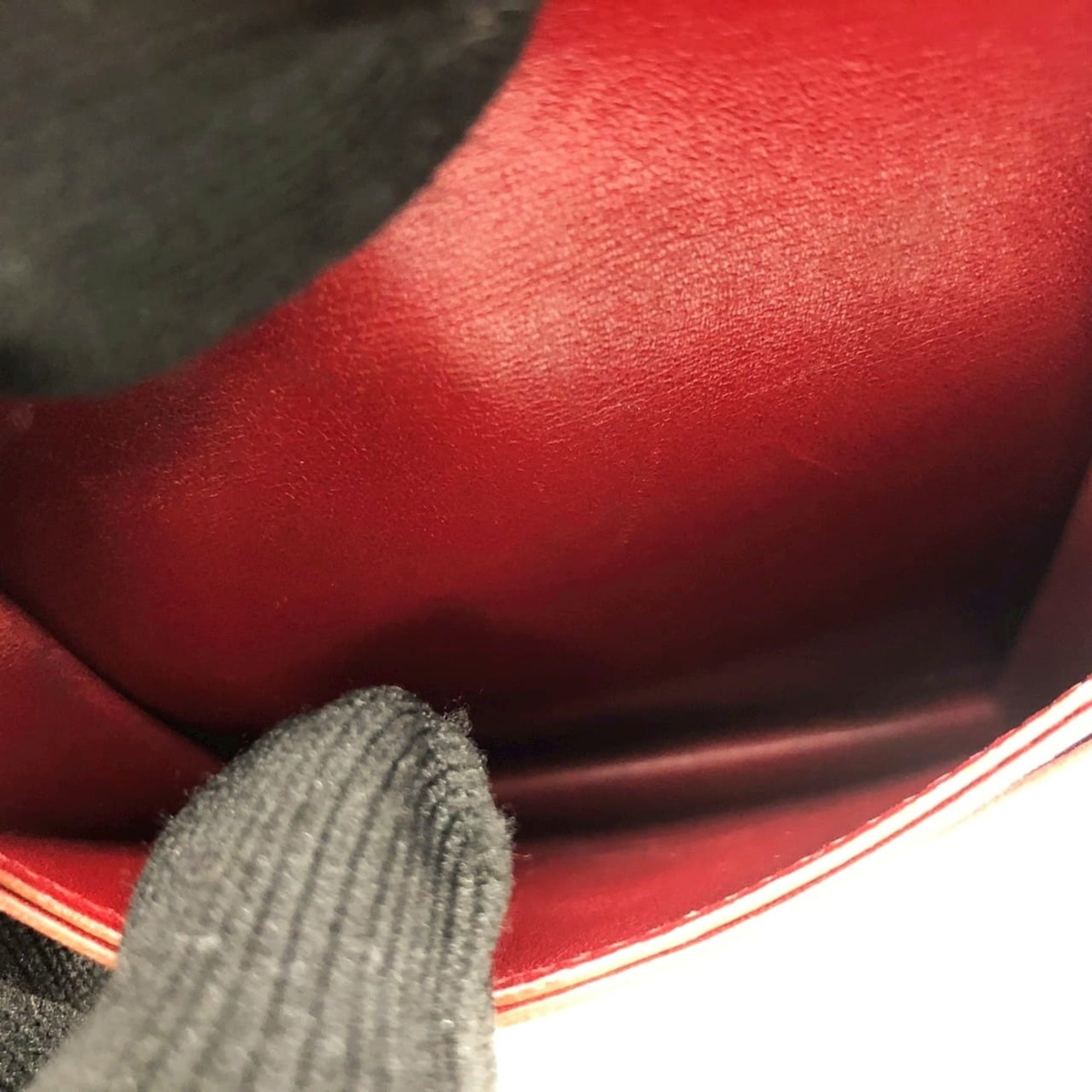 HERMES Serie coin case, purse, card leather, red, for men and women