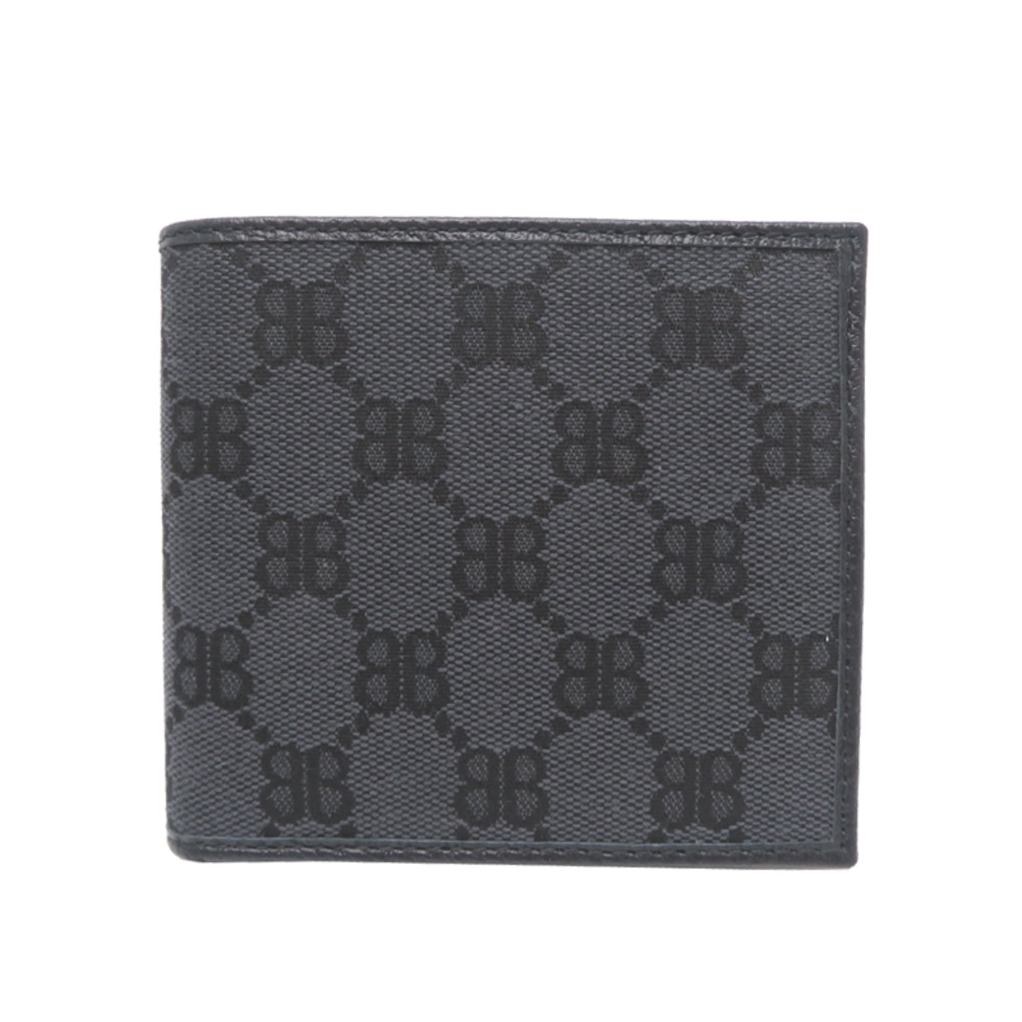 Balenciaga x Gucci The Hacker Project Men's Bifold Wallet 680430 Canvas Black