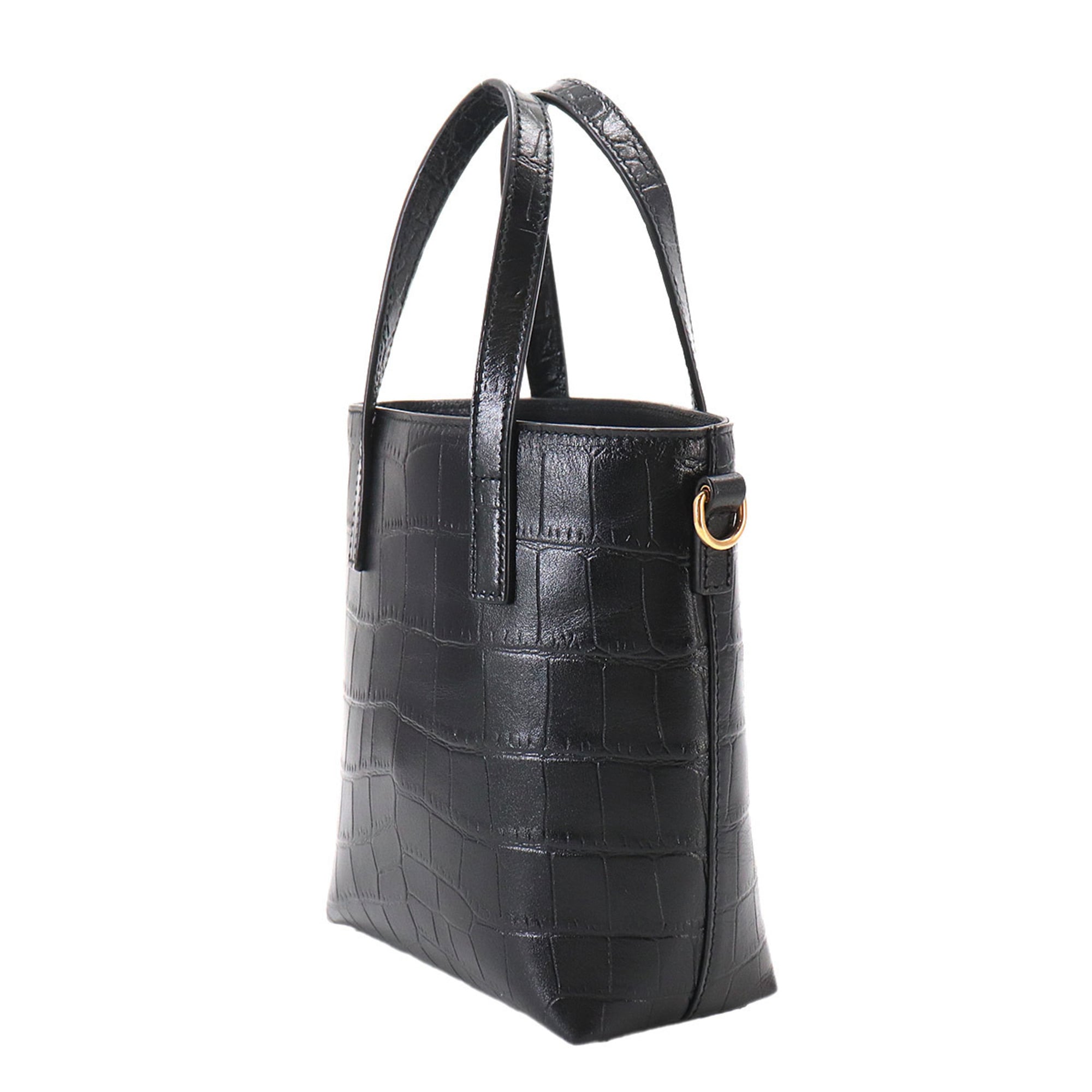 Saint Laurent Mini Toy 2-way Tote Shoulder Handbag Leather Black 712367 Gold Hardware Shopping — New - Store Return