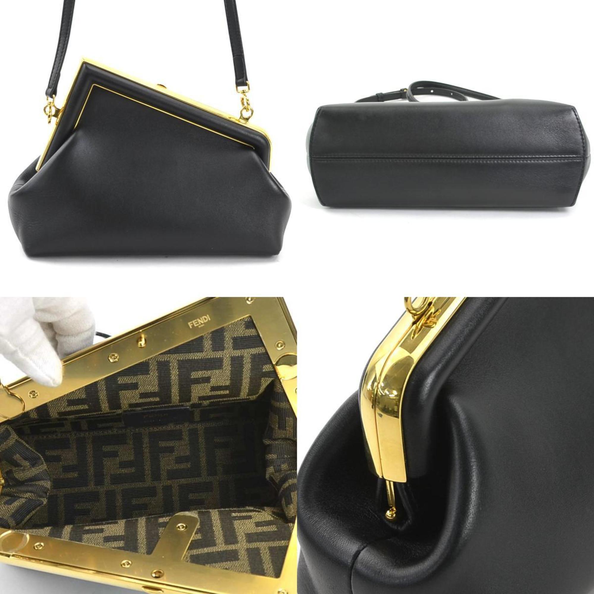 FENDI Shoulder Bag First Small Leather Black Women's 8BP129 ABVE a0533