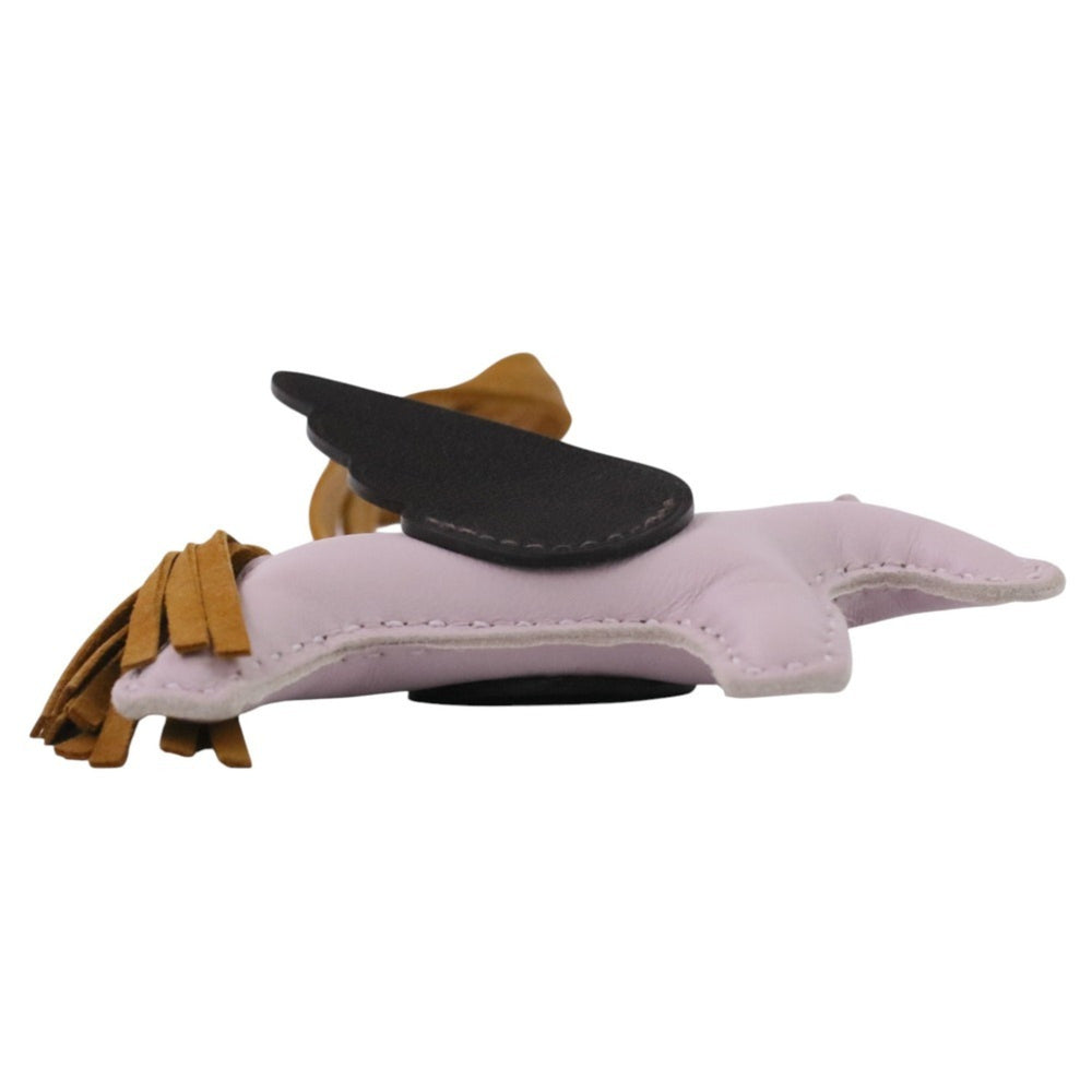 HERMES Rodeo Pegasus PM Bag Charm in Mauve Pale Sesame Ebene with U Stamp for Women — Like New