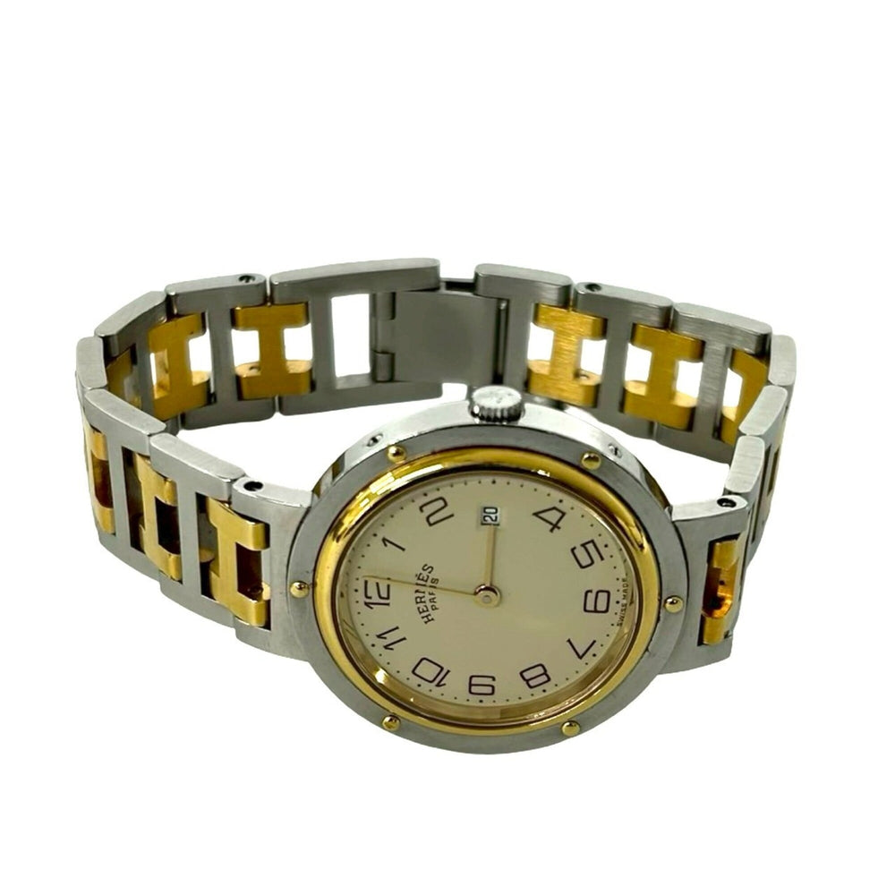 HERMES Clipper Stainless Steel GP Quartz Wristwatch, Silver, 32943 — Good