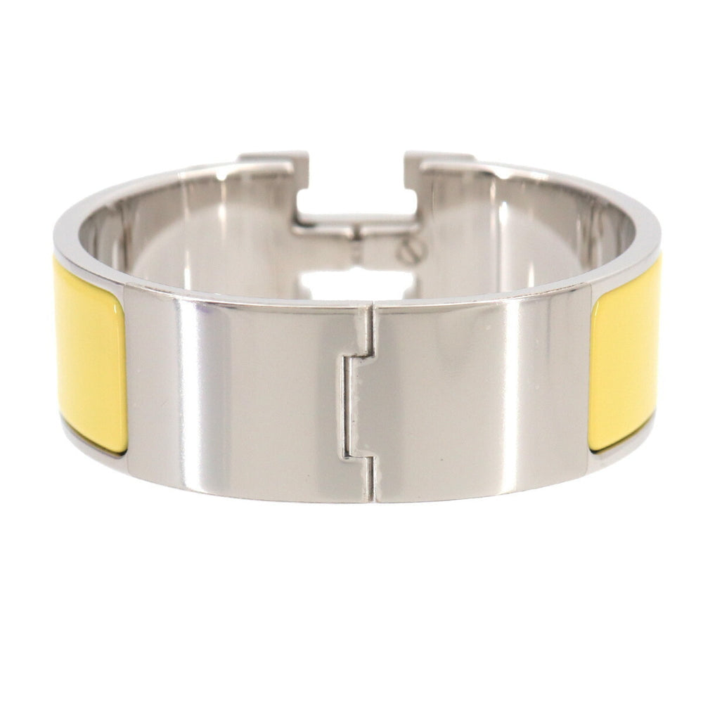Hermes Clic Clac H PM Bangle White Jaune Citron Silver Hardware — New - Store Return