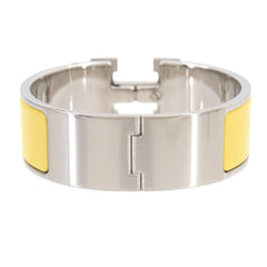 Hermes Clic Clac H PM Bangle White Jaune Citron Silver Hardware — New - Store Return