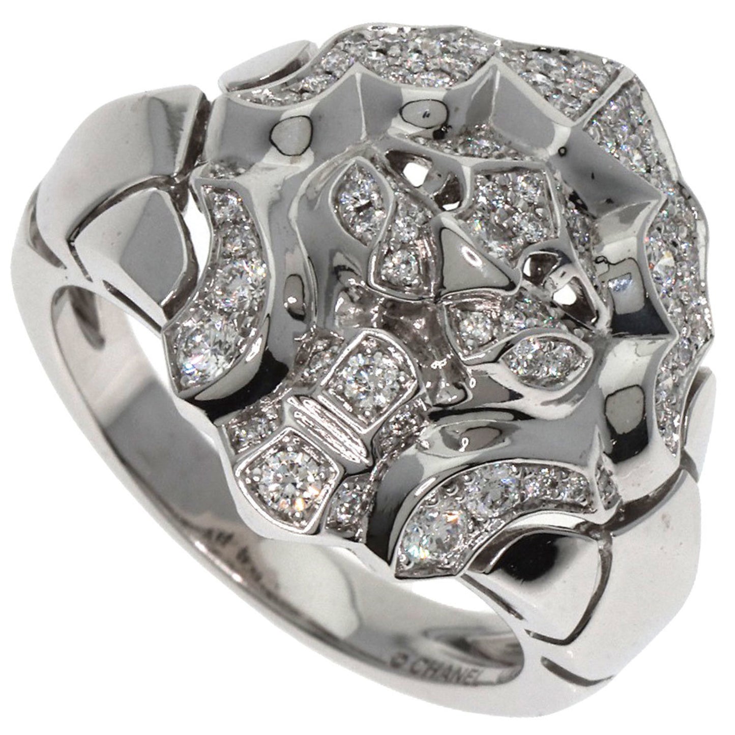 CHANEL Sur Signe du Lion Diamond Ring in 18K White Gold for Women