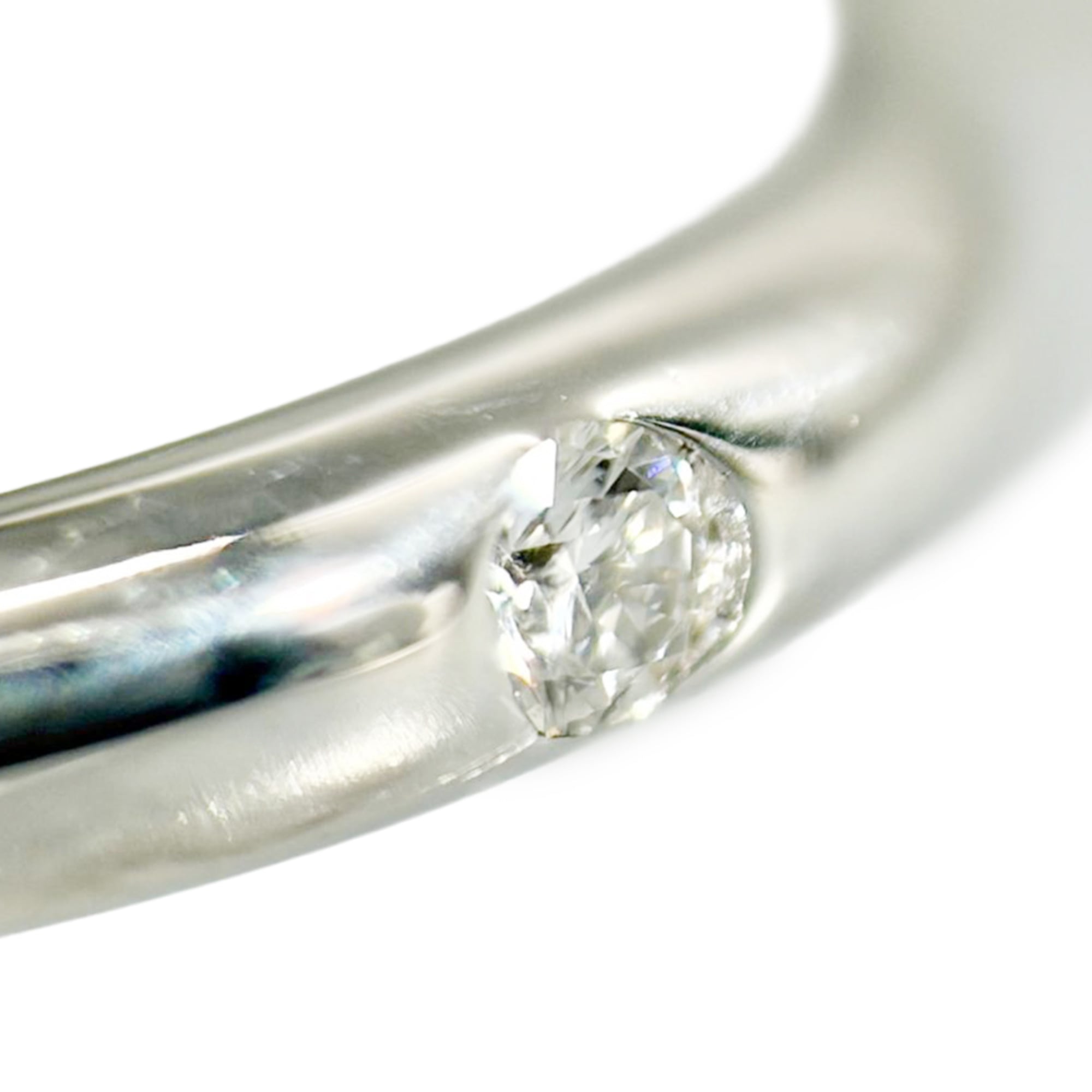 Chanel Camellia 1P Diamond Ring, Size #49, 18KWG (White Gold), 1.9g, Women's Ring — Like New