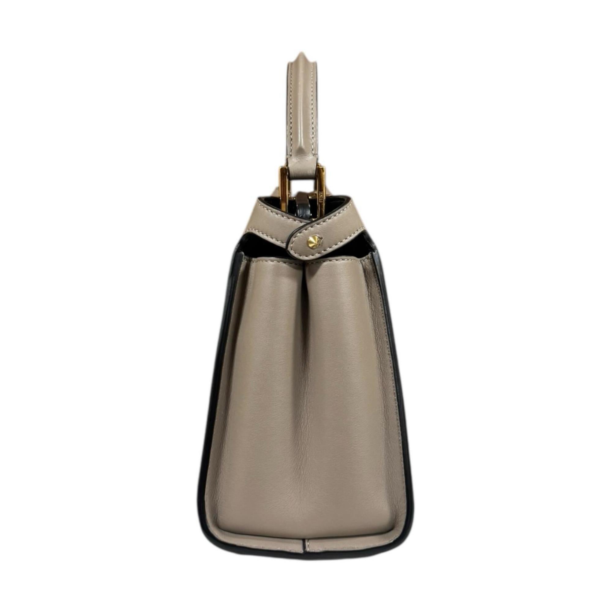 Fendi Peekaboo Iconic Essential Shoulder Bag Leather 8BN302 Beige Women's FENDI