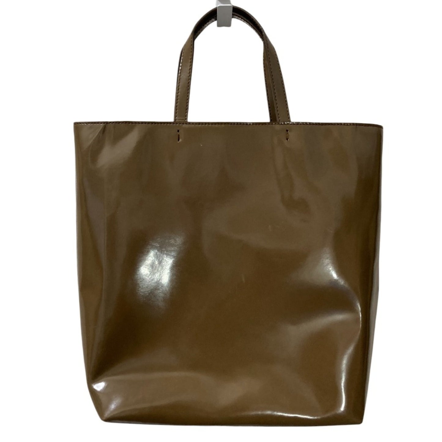 PRADA Prada Coated Leather Tote Bag Khaki Women's