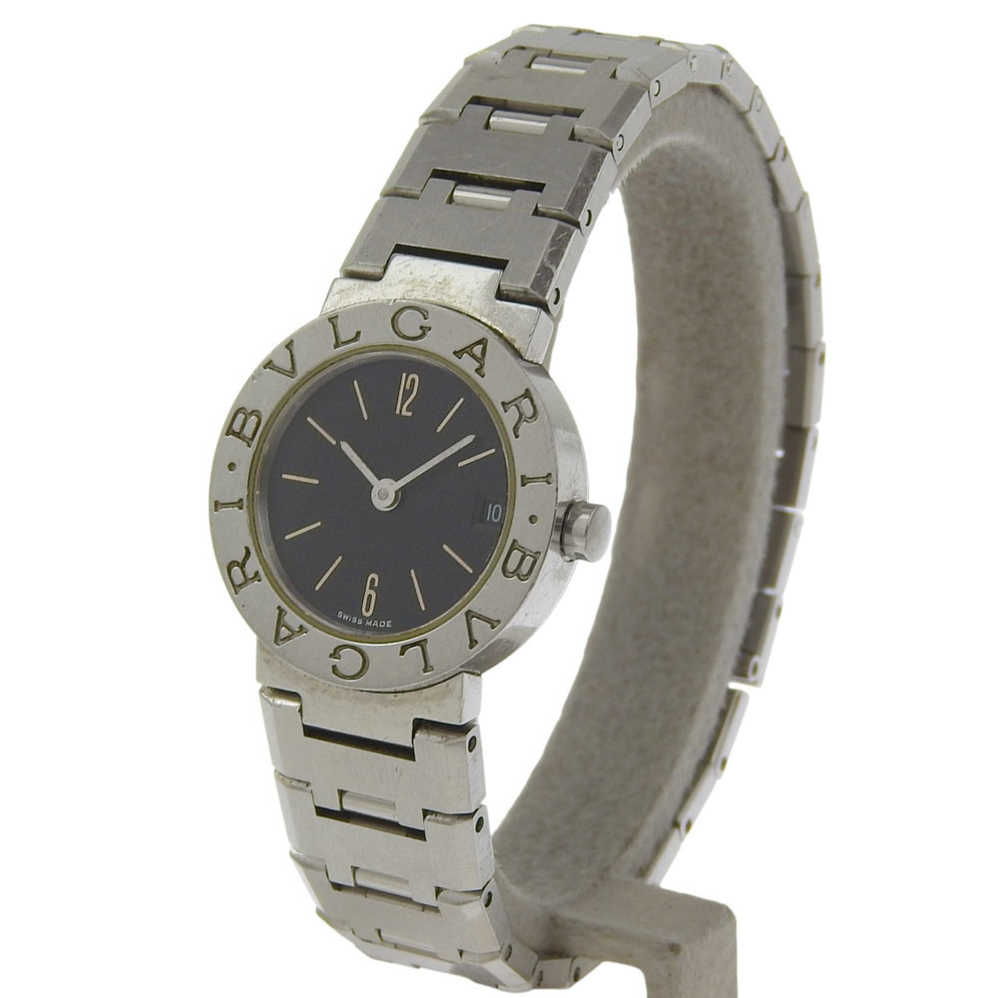 BVLGARI Wristwatch BB23SS Stainless Steel Quartz Analog Display Black Dial Women's — Good