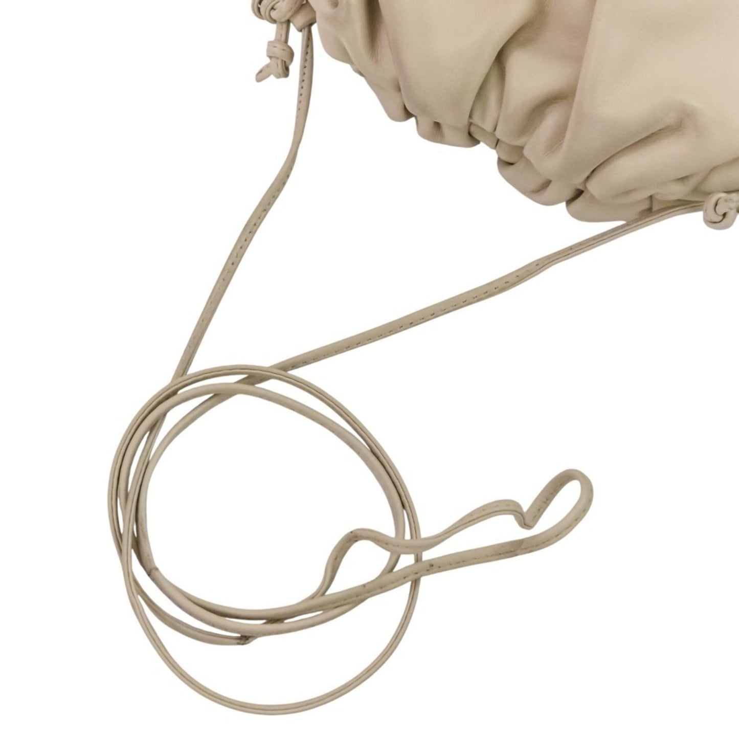 BOTTEGA VENETA Mini The Pouch Leather Shoulder Bag 585852 Ivory Women's