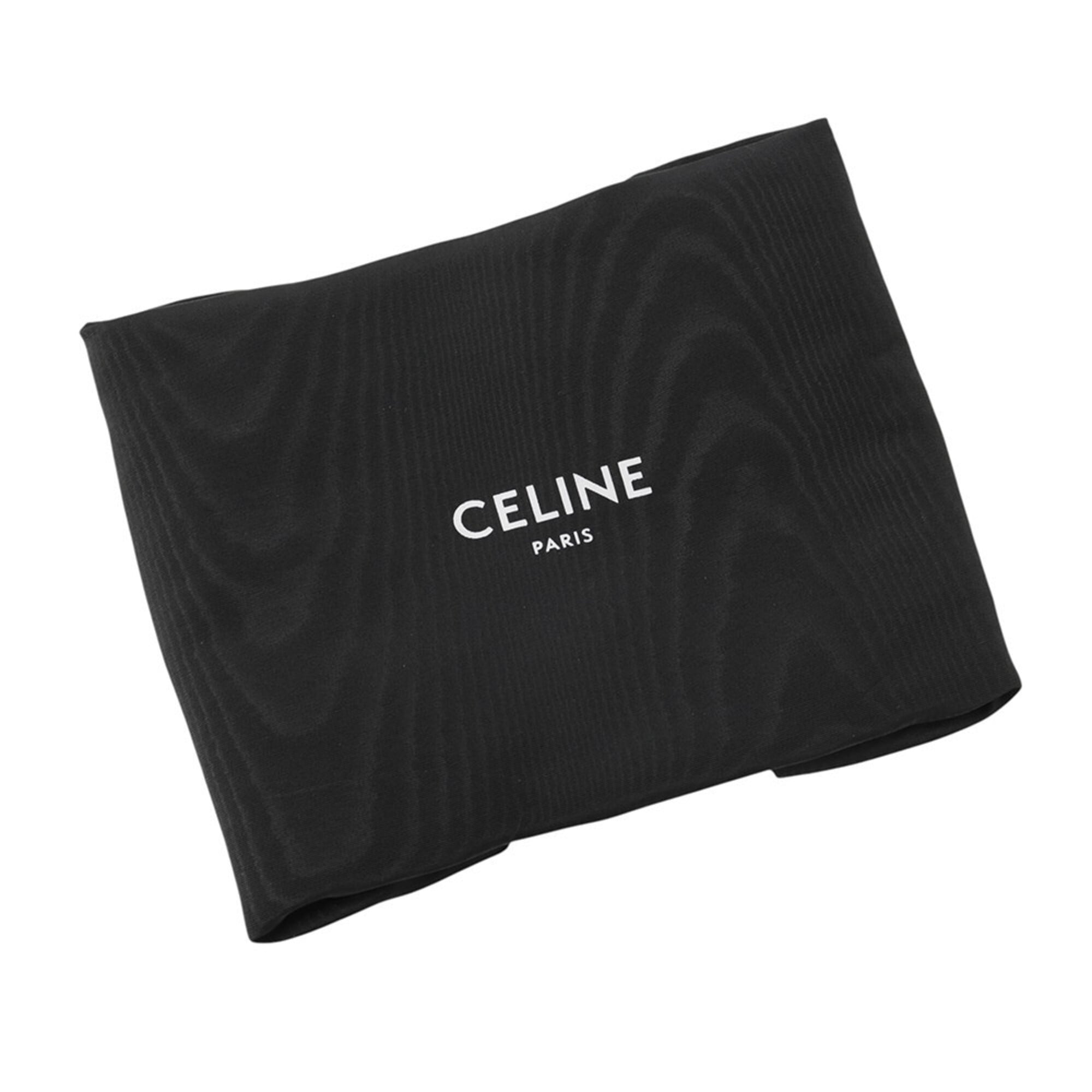 Celine shoulder bag, Maillon Triomphe, calf leather, 193123, black, handbag — Like New
