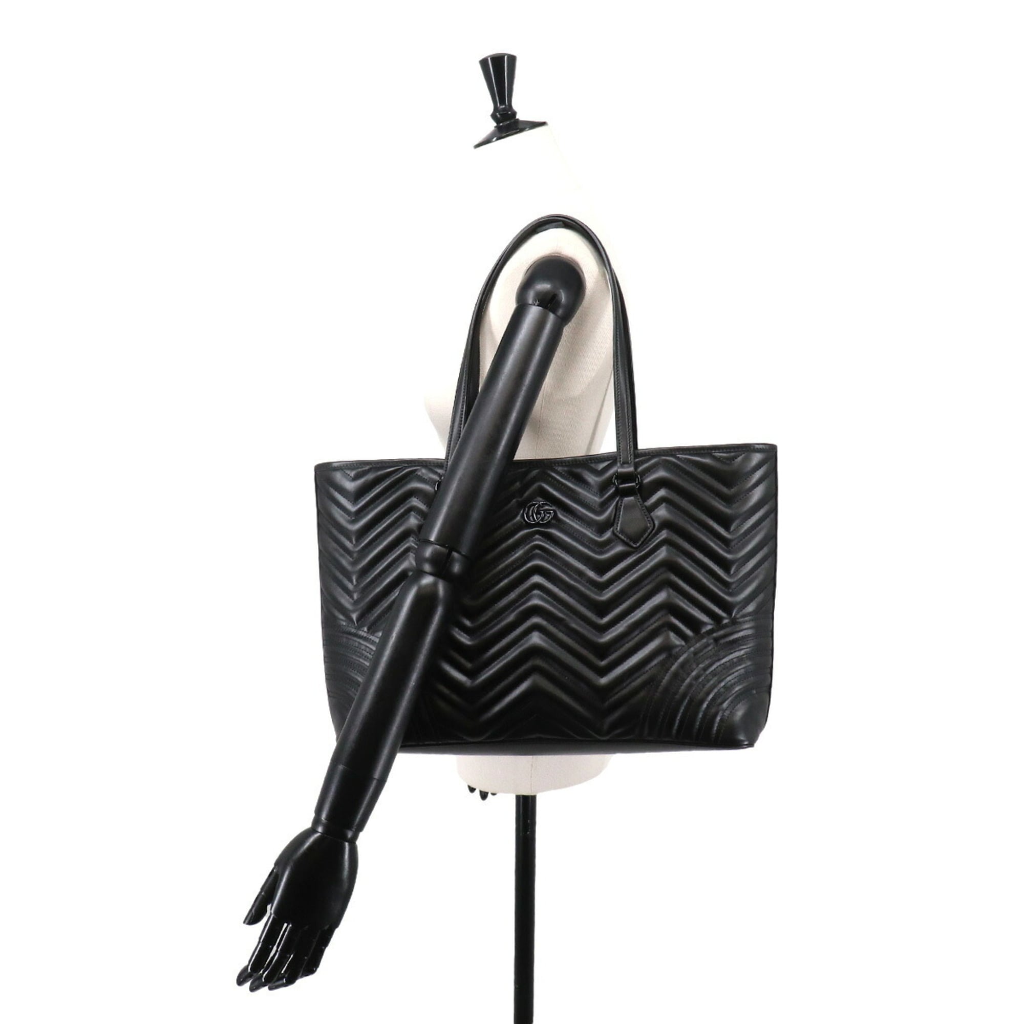 Gucci GG Marmont Quilted Large Tote Handbag, Leather, Black, 739684 Bag — New - Store Return