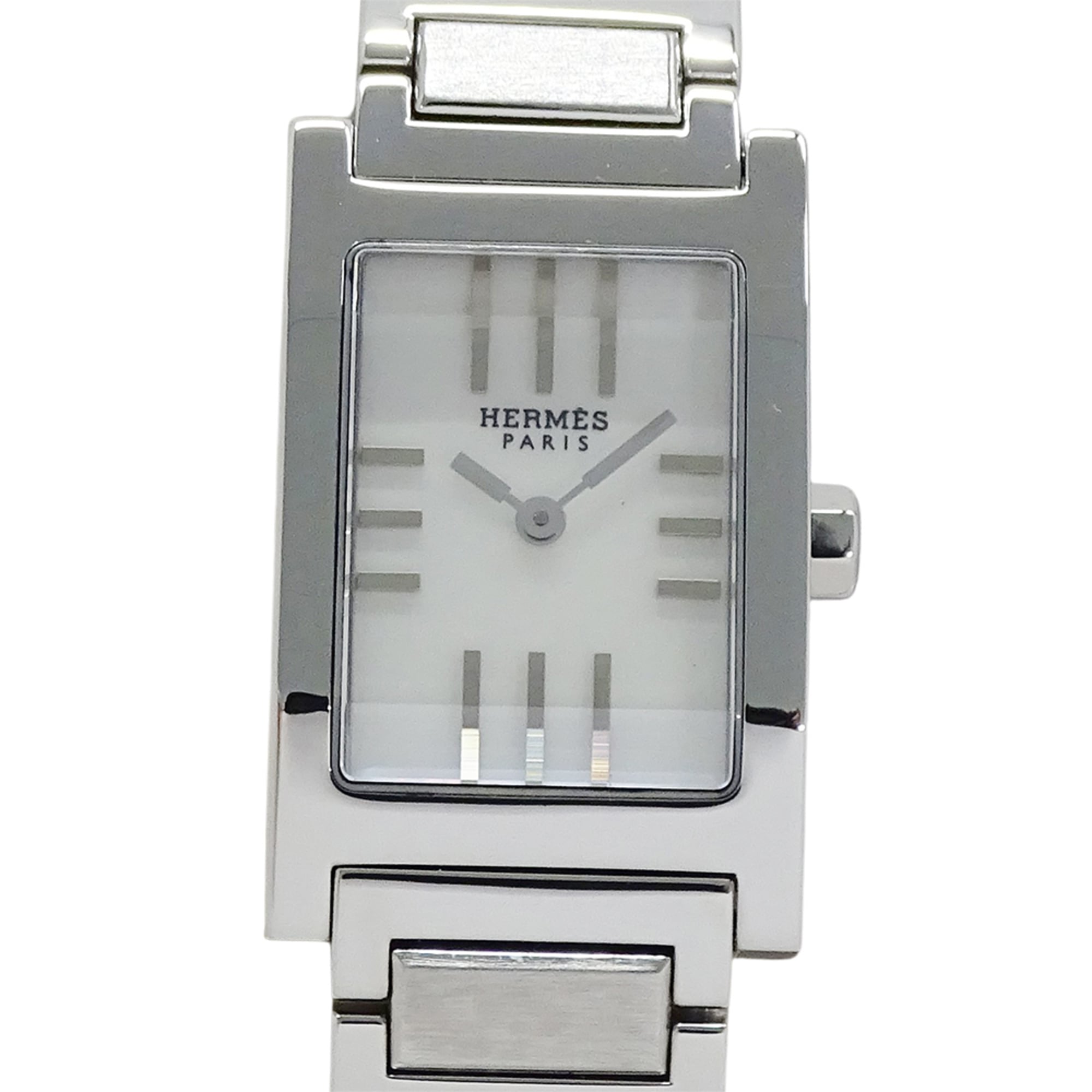 Hermes HERMES Women's Watch, Tandem Shell Quartz, Stainless Steel (SS) TA1.210, Silver, Square, Polished — Good
