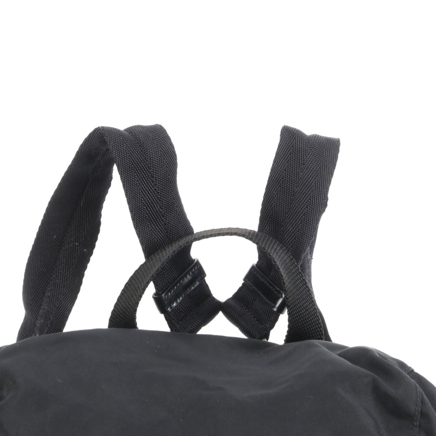 Prada Tessuto nylon triangle logo leather backpack for women