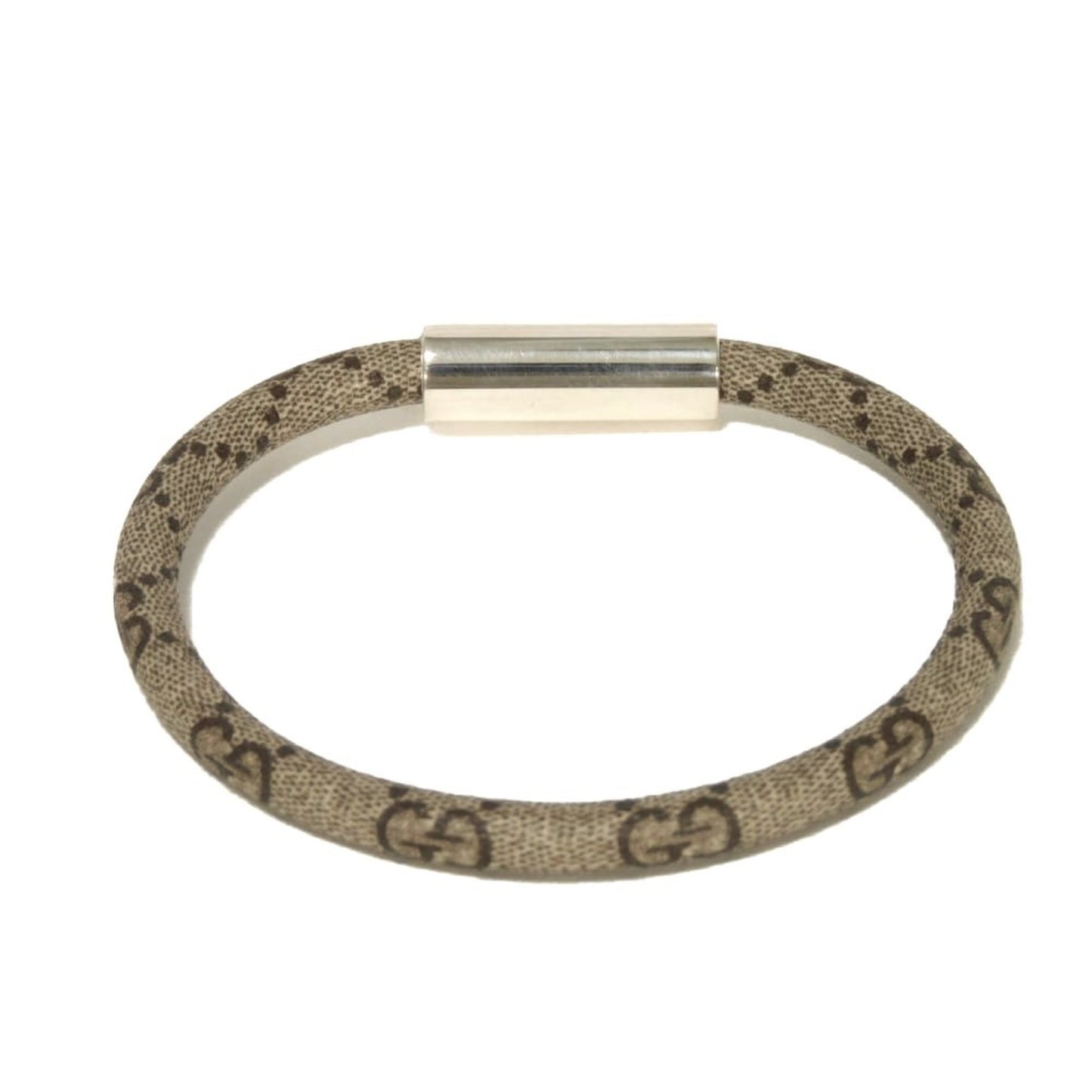 Gucci GG Supreme 17 Double G Ebony Bracelet with Ag925 Sterling Silver Beige 797156 JAAGE 8163 for Men and Women