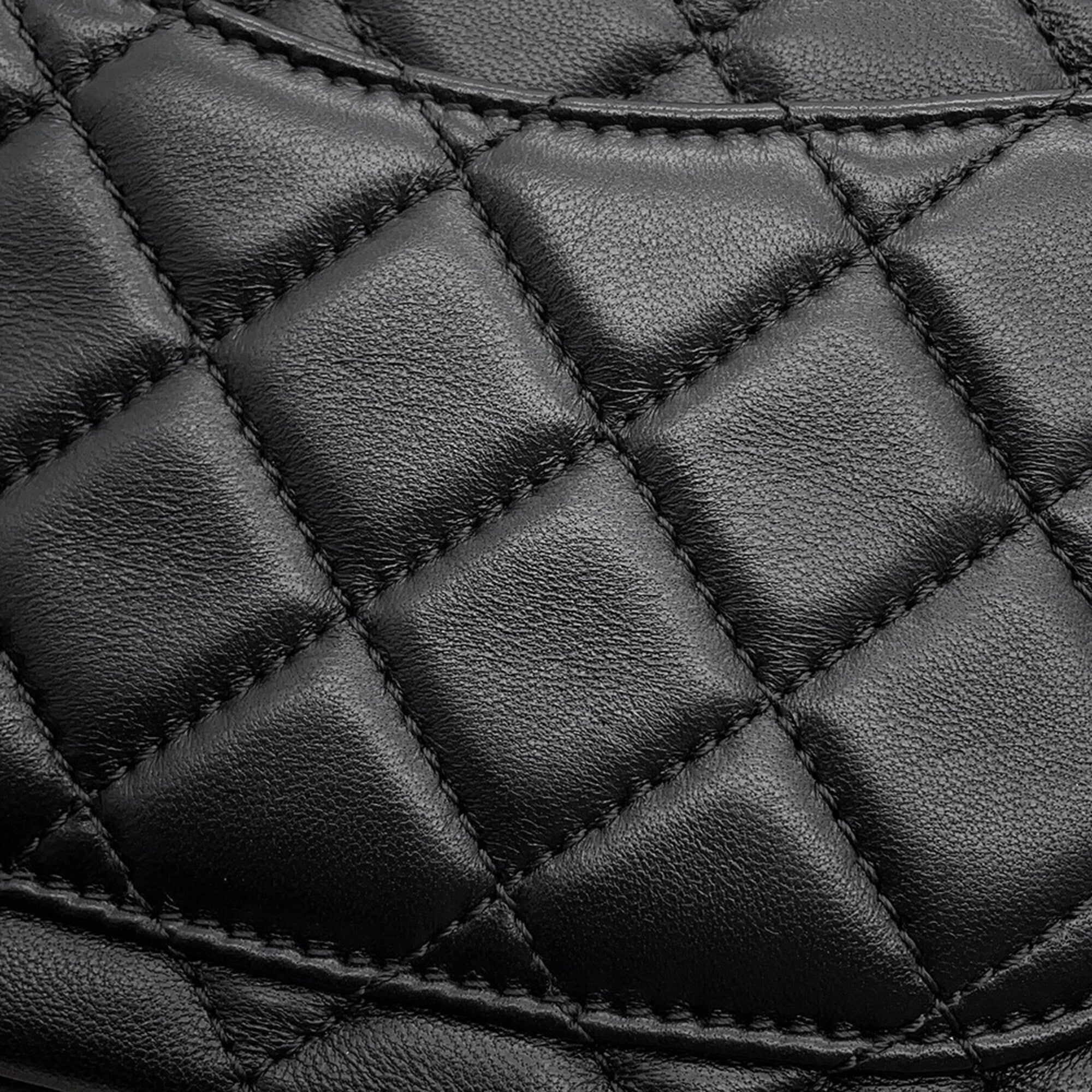 Chanel Chain Shoulder Bag, Coco Mark, Mini Matelassé, Lambskin, AS2380, CHANEL, Black, Handbag, Women's, CHANEL — Like New