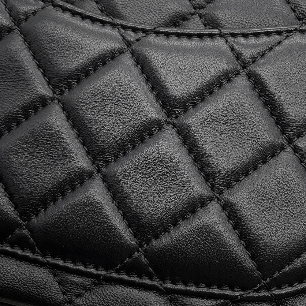 Chanel Chain Shoulder Bag, Coco Mark, Mini Matelassé, Lambskin, AS2380, CHANEL, Black, Handbag, Women's, CHANEL — Like New