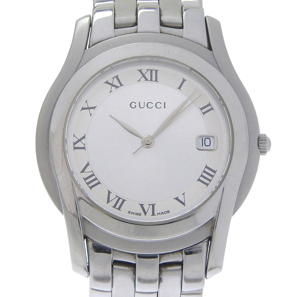 Gucci G-Class Watch 5500M Stainless Steel Quartz Analog Silver Dial Men's — Good