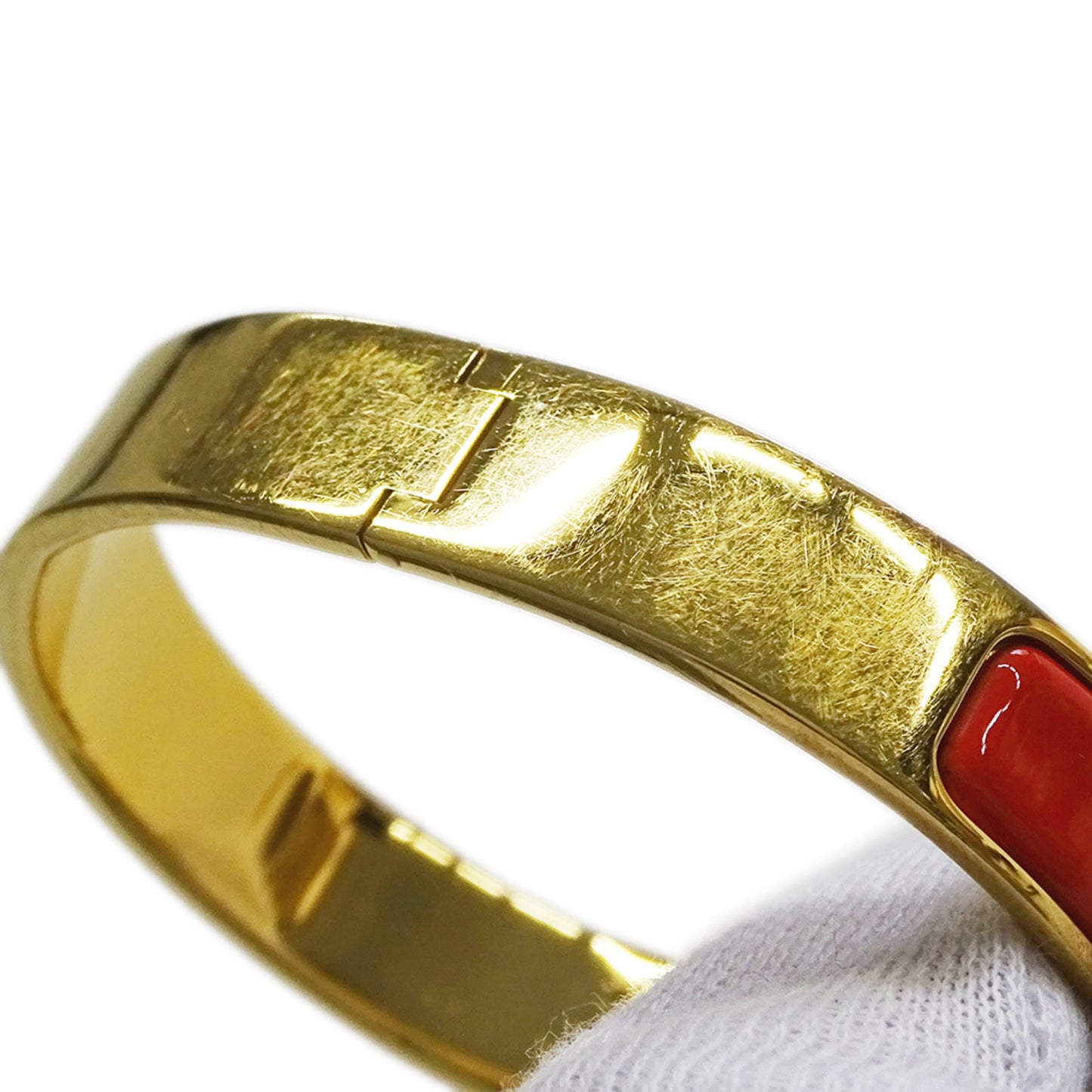 Hermes Hermès Click H PM Bangle Bracelet for Men and Women in Orange Gold